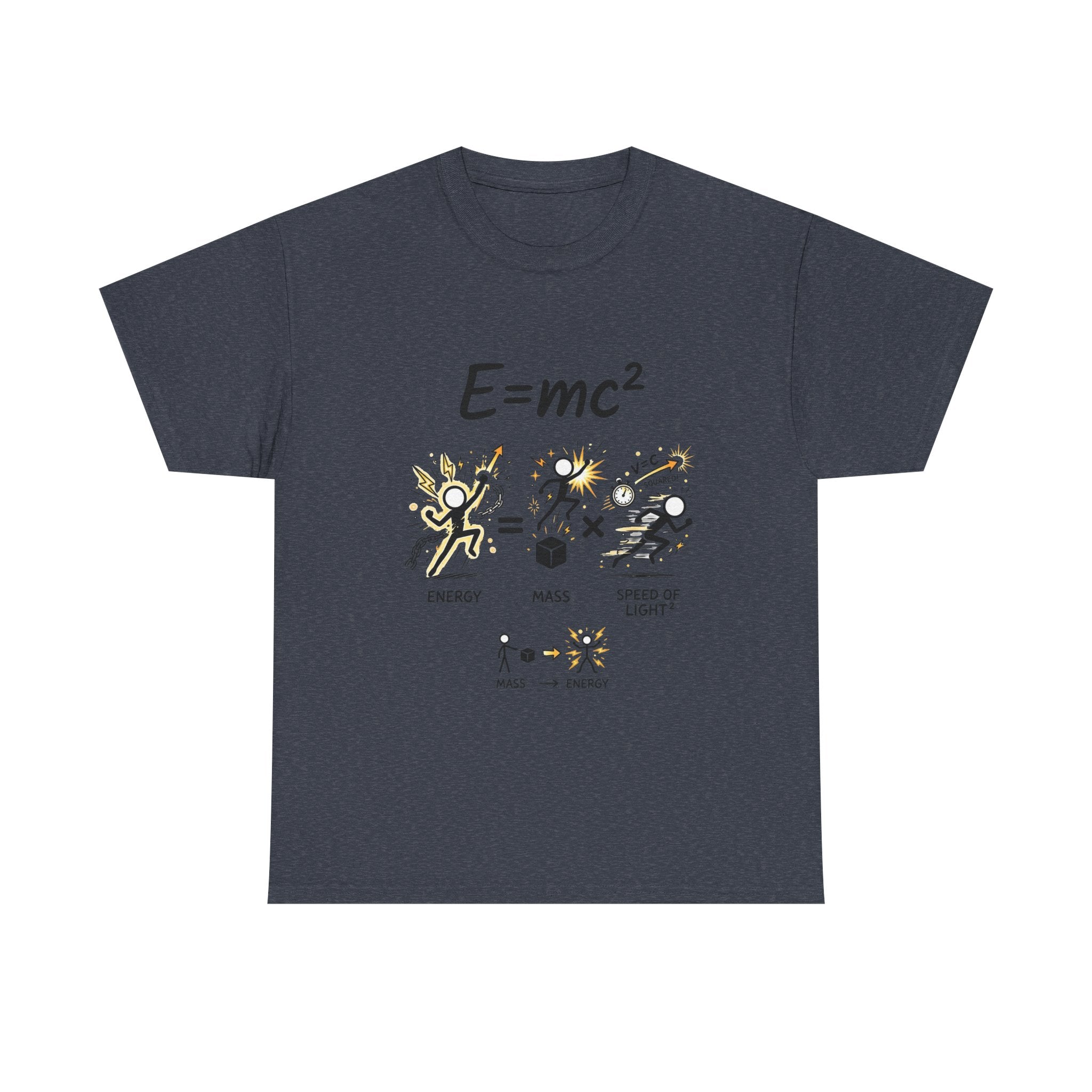 E=mc Illustrated Science T-Shirt — Funny Energy Mass Speed of Light Tee