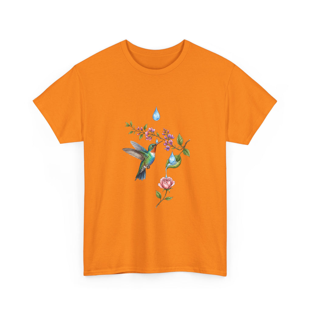 Hummingbird & Floral Tee — Watercolor Garden Shirt