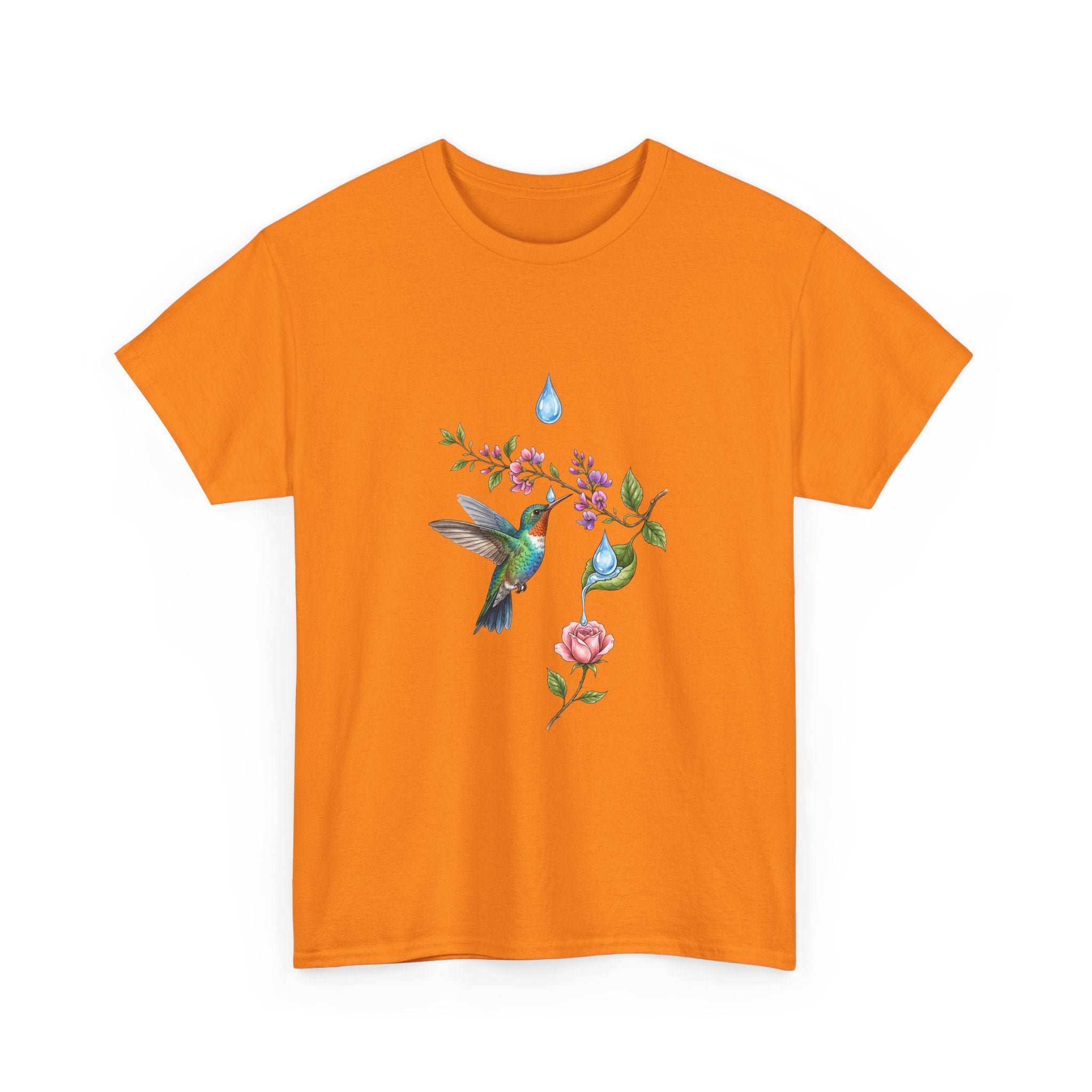 Hummingbird & Floral Tee — Watercolor Garden Shirt