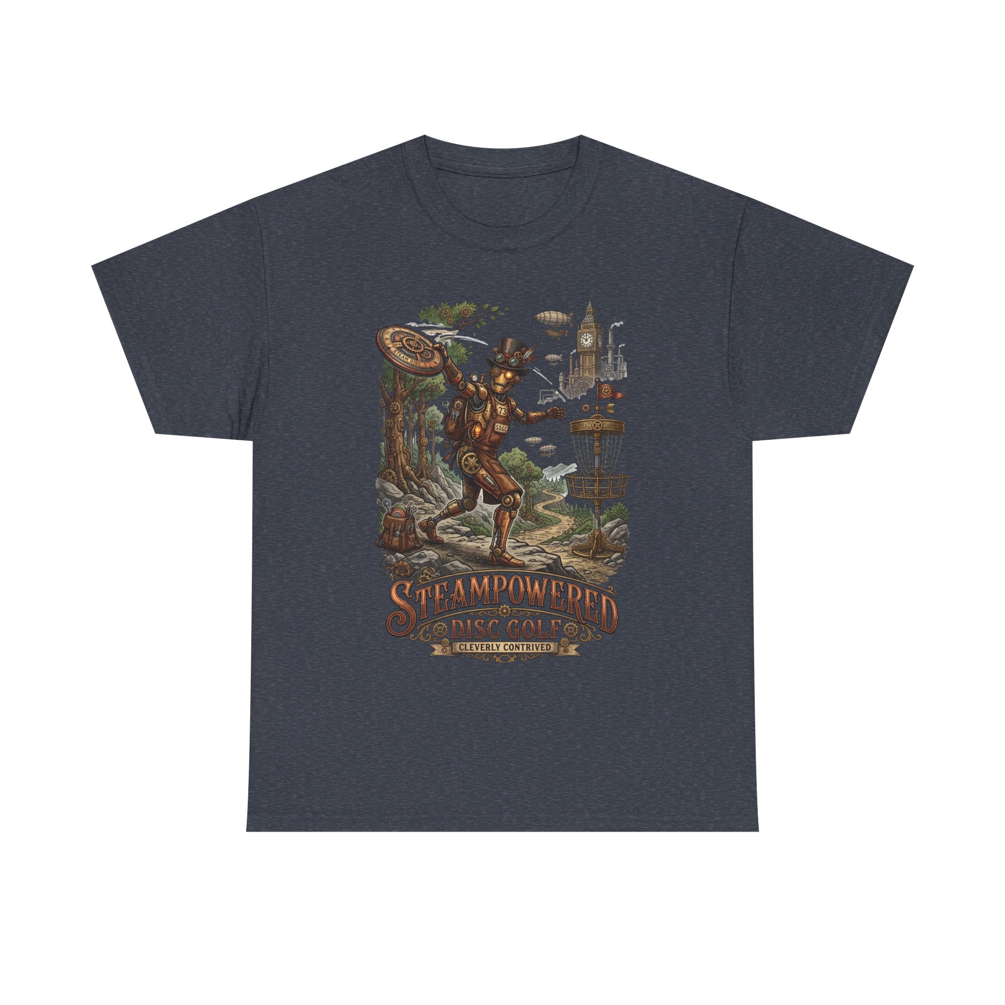 Steampunk Disc Golf T-Shirt – "Steampowered Disc Golf" Vintage Style