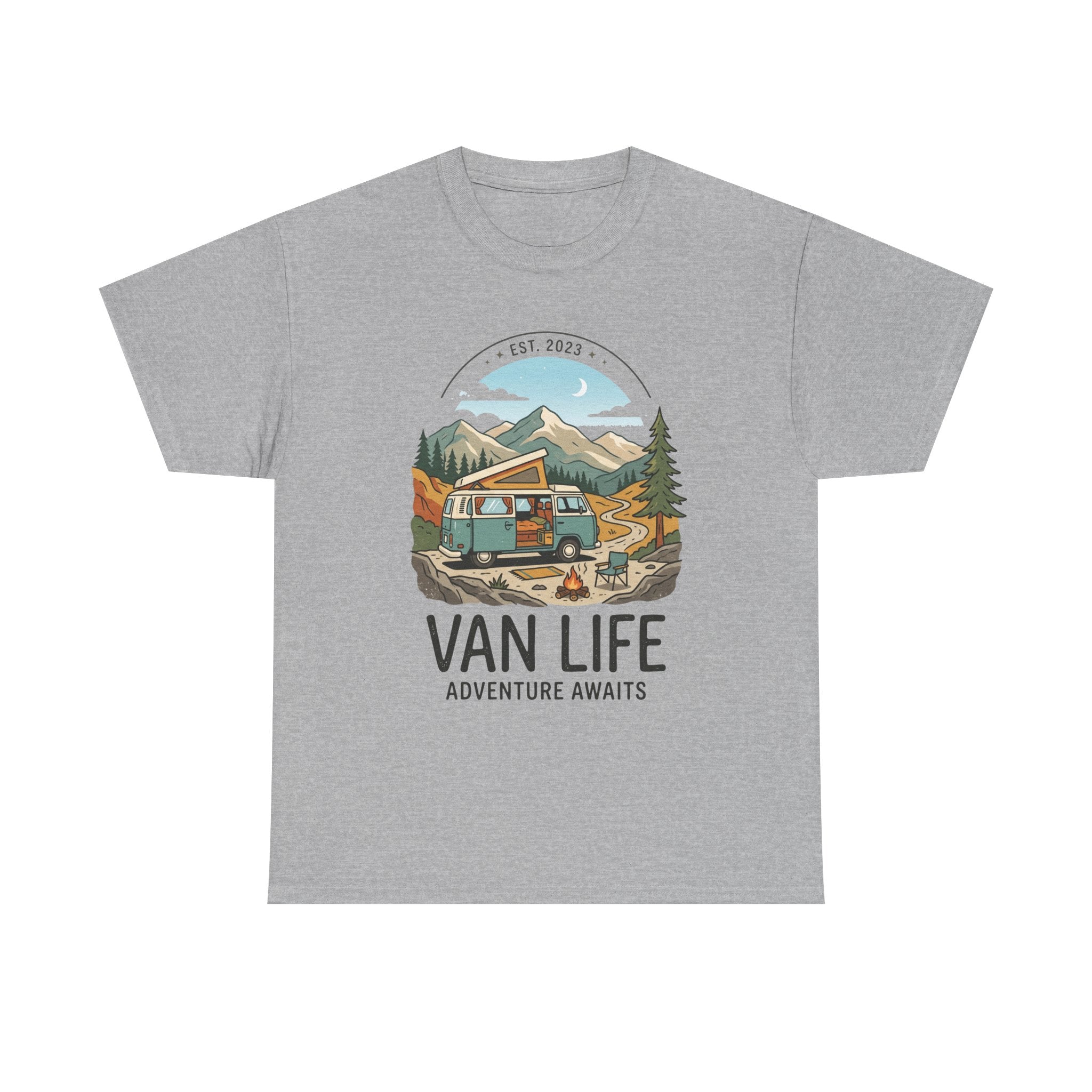 Van Life Adventure Awaits Unisex Heavy Cotton Tee
