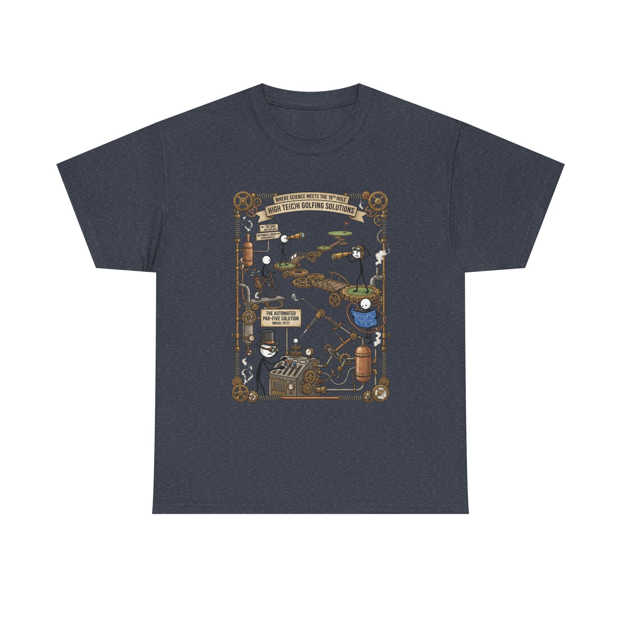 Steampunk Golf — ‘How To Make Par’ Vintage Contraption T-Shirt