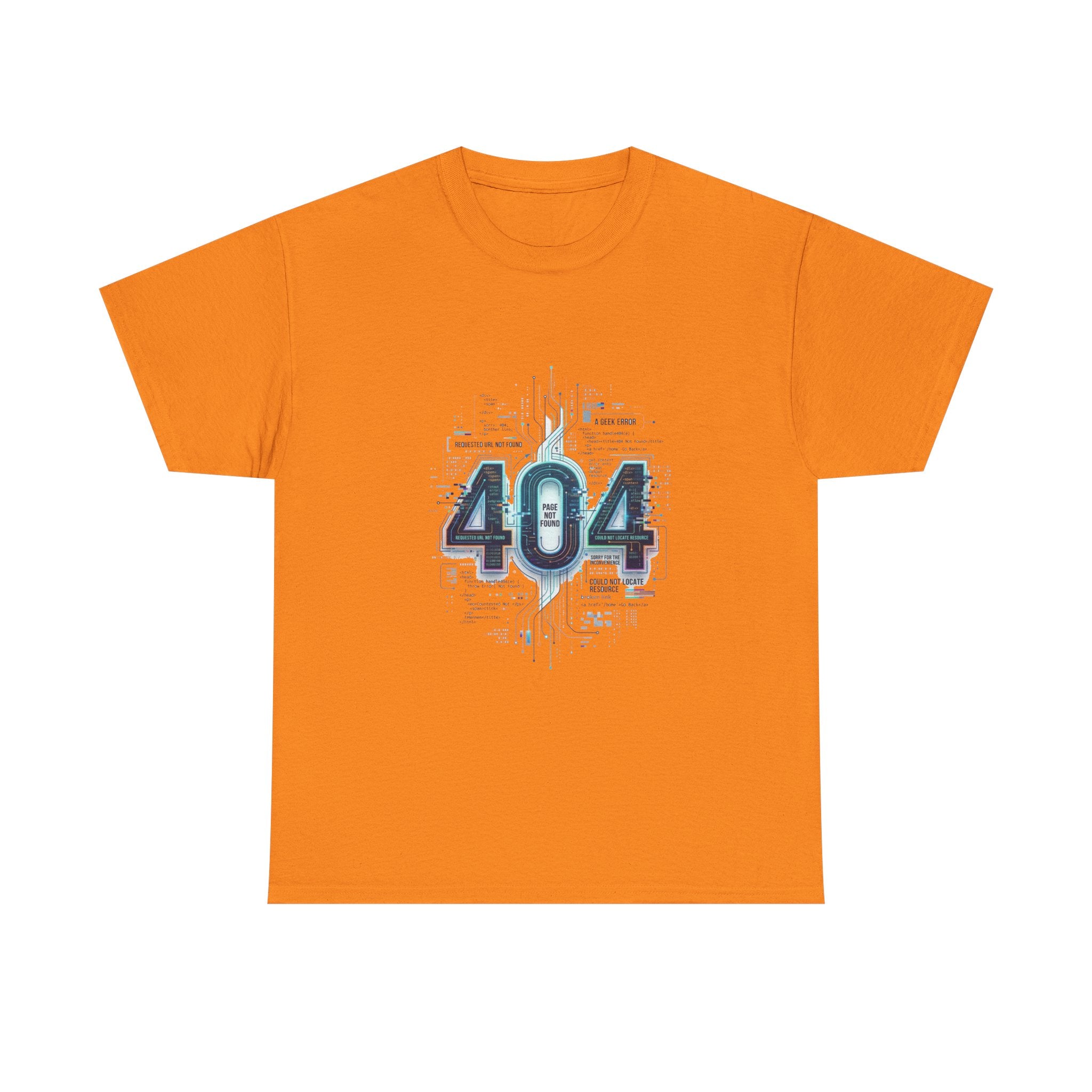 404 Error Tech Graphic Tee — Retro Cyber Glitch Computer Shirt