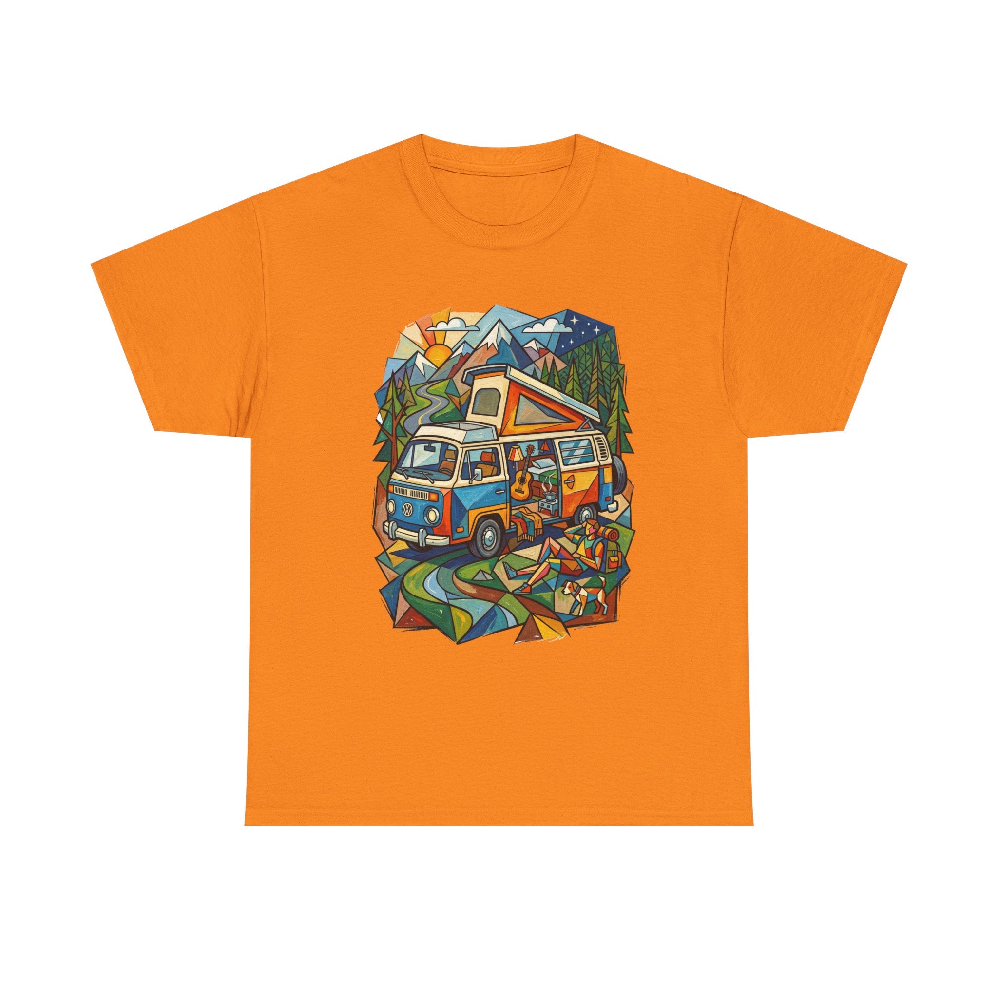 Van Life Camper Van T-Shirt – Retro Mountain Adventure Tee