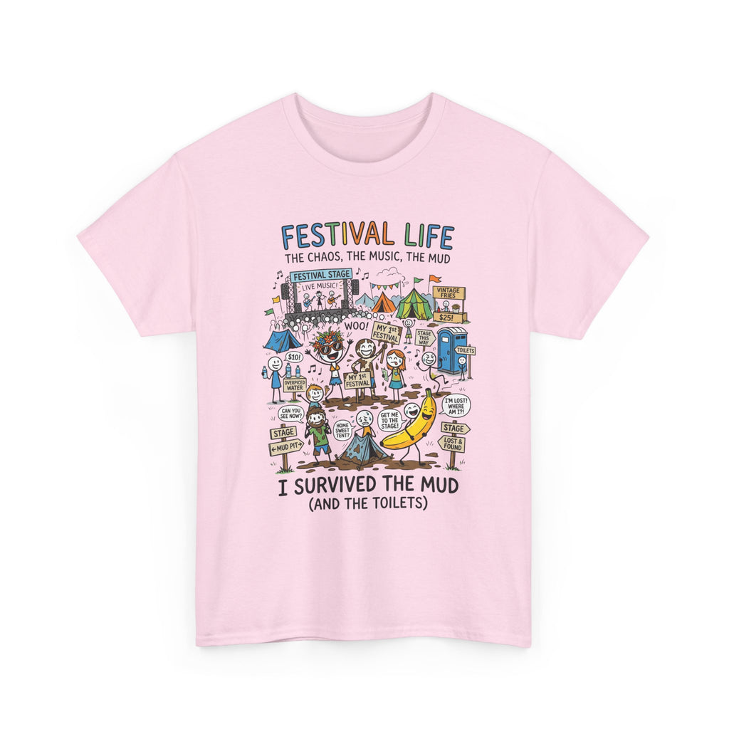 Festival Life T-Shirt — "I Survived the Mud (and the Toilets)" Graphic Tee