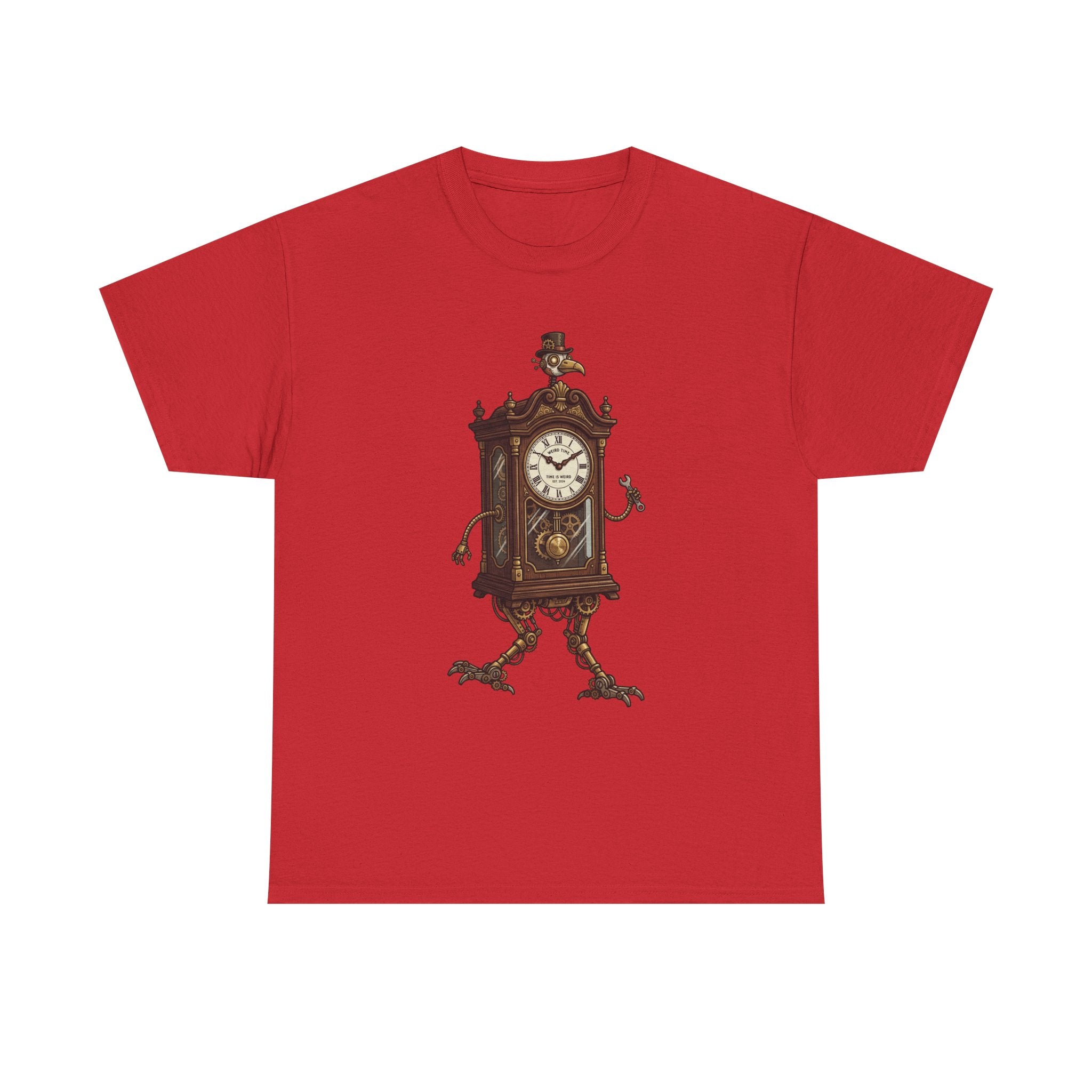 Clockwork Grandfather Tee — Vintage Walking Clock Graphic T-Shirt