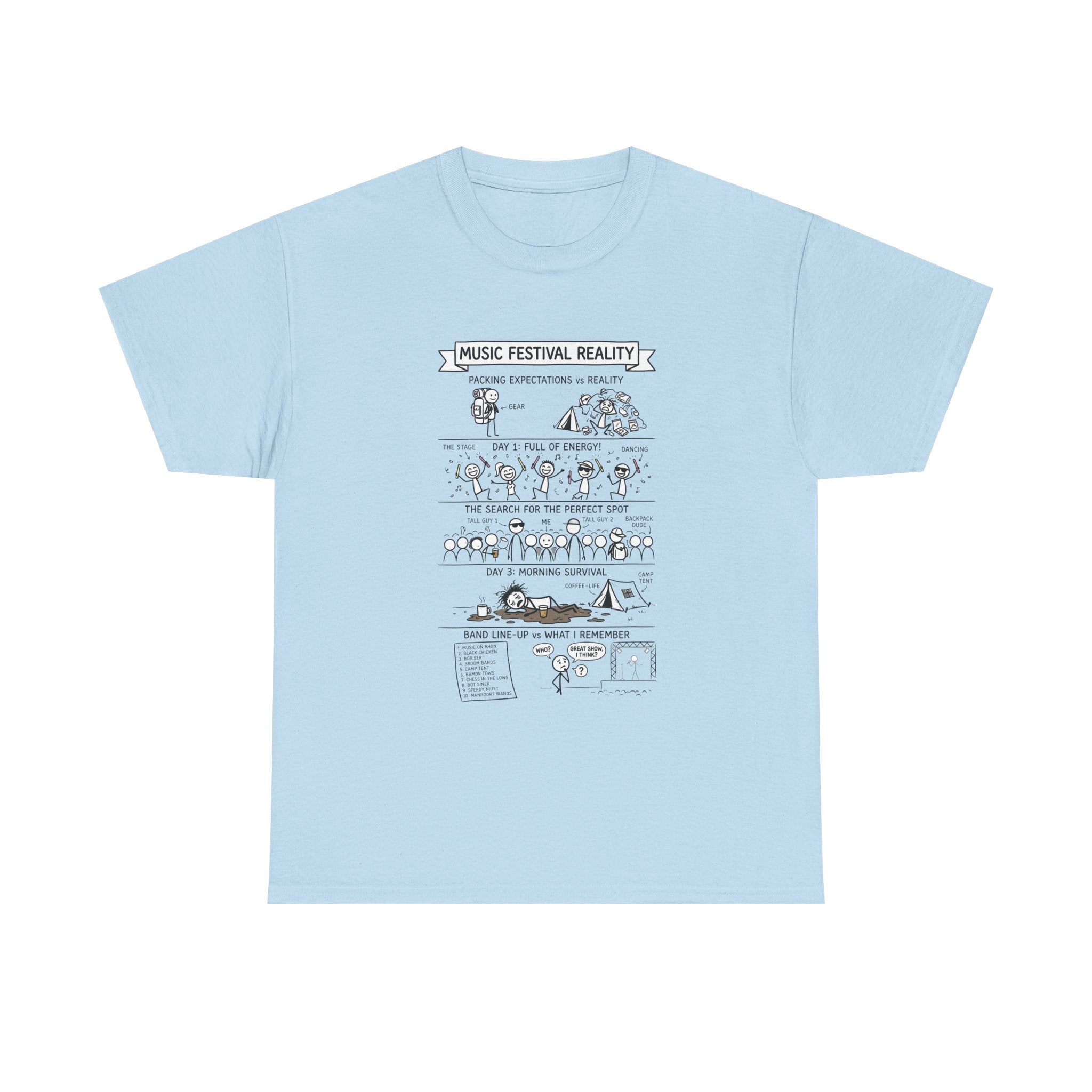 Music Festival Reality Tee – Funny Concert Comic Graphic T-Shirt
