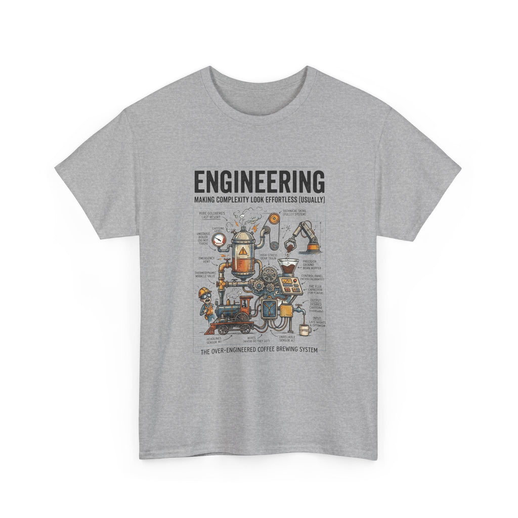 Engineering Diagram T‑Shirt — Funny STEM Illustration Tee for Engineers & Students