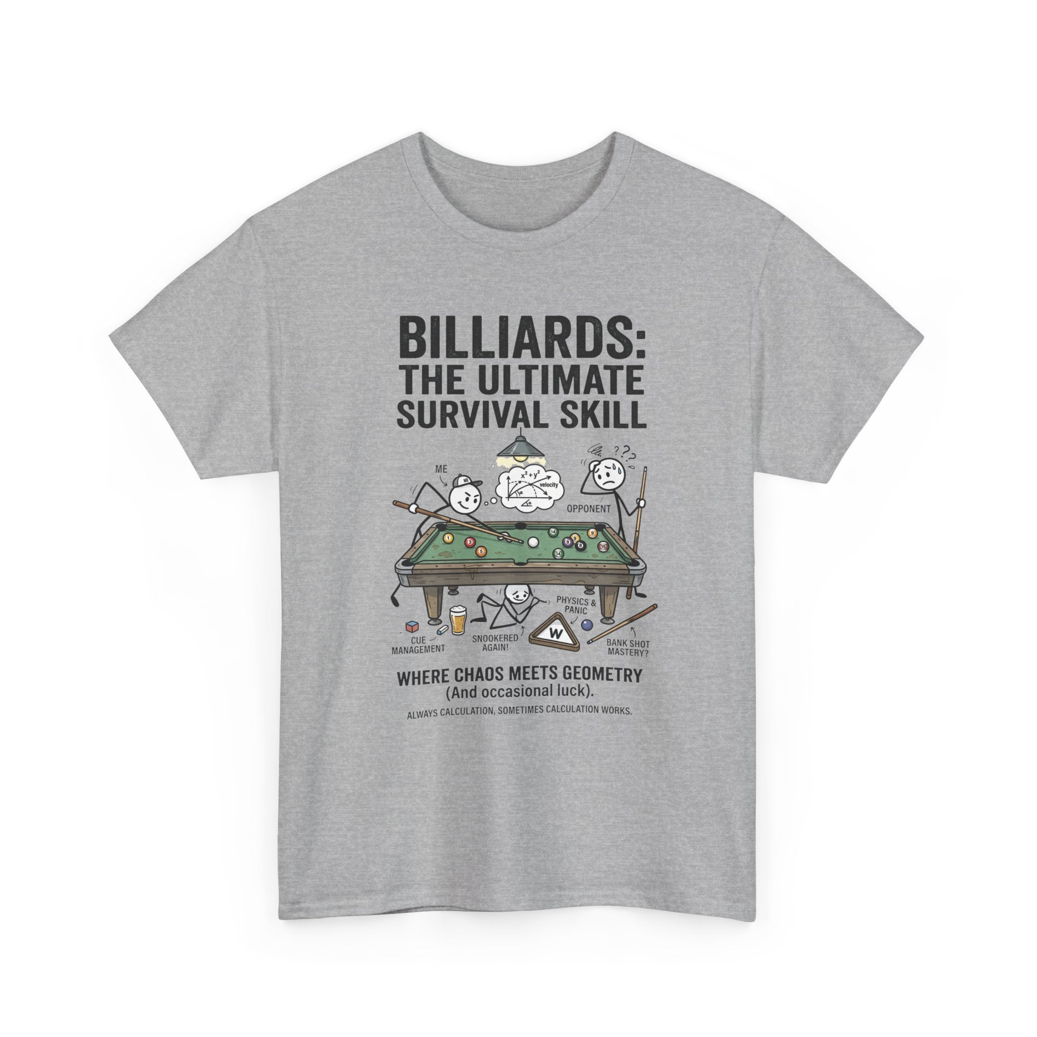 Billiards: The Ultimate Survival Skill T-Shirt — Funny Pool Humor Tee