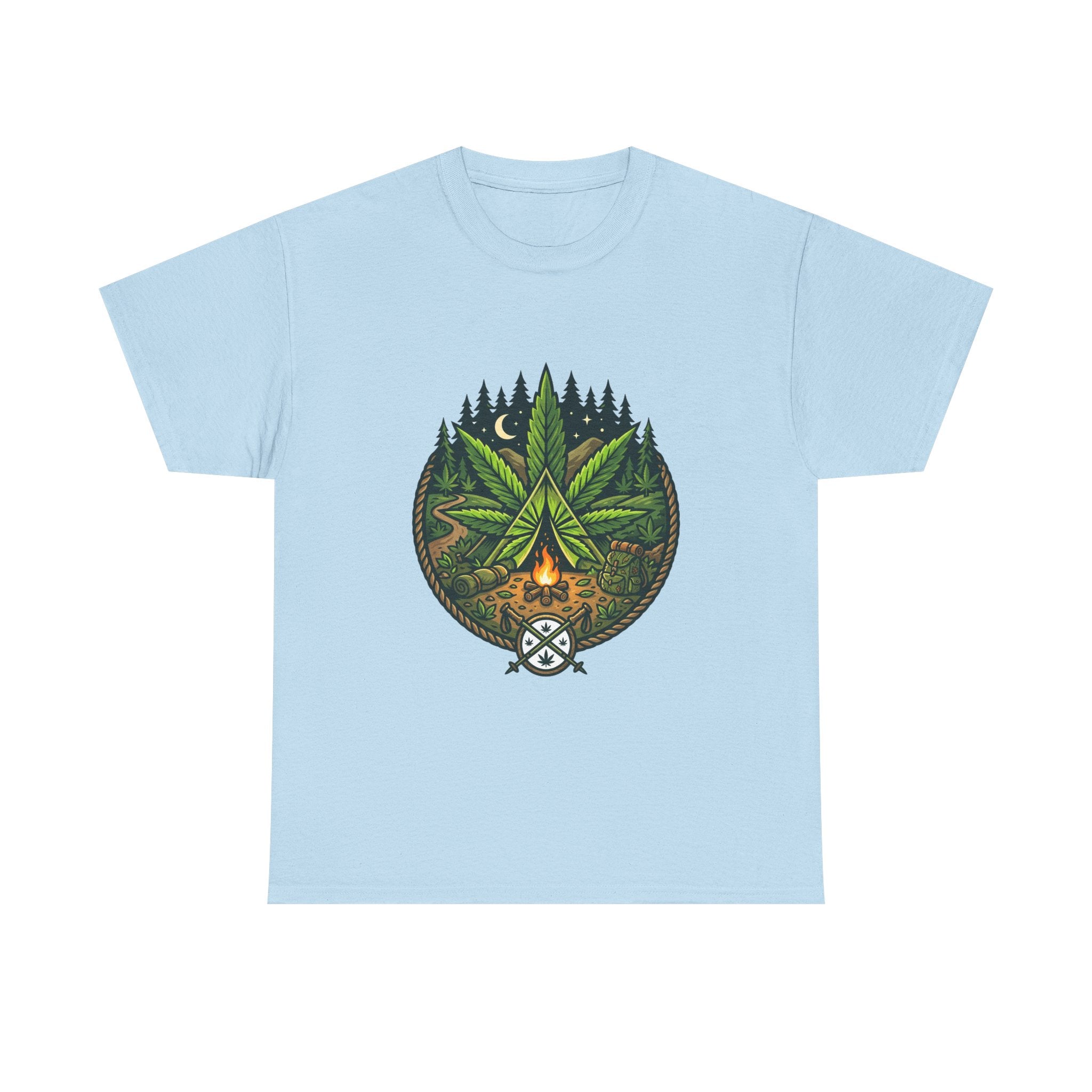 T-Shirt — Campfire Cannabis Leaf Graphic Tee