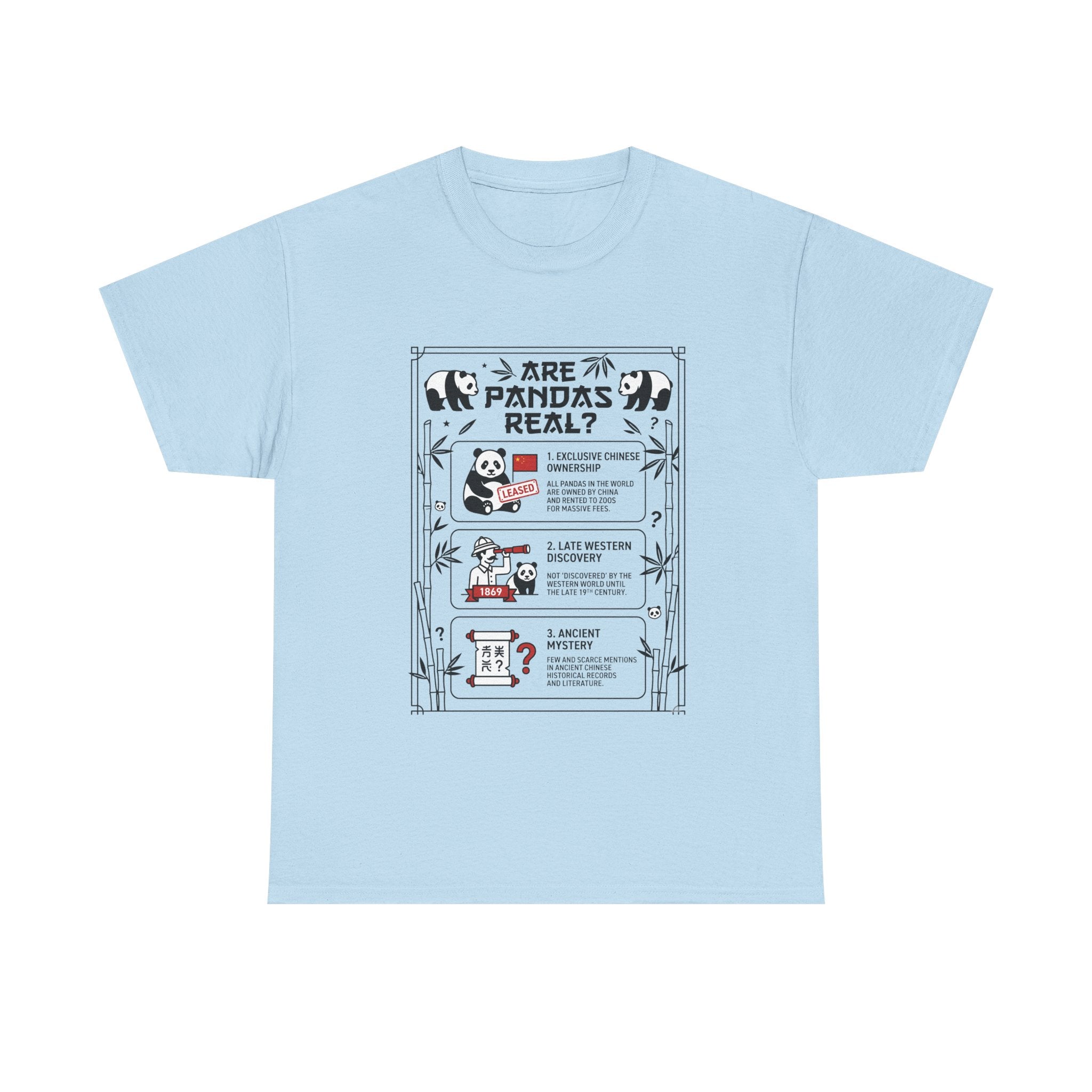 Are Pandas Real? Illustrated Infographic Tee - Funny Panda Facts T-Shirt