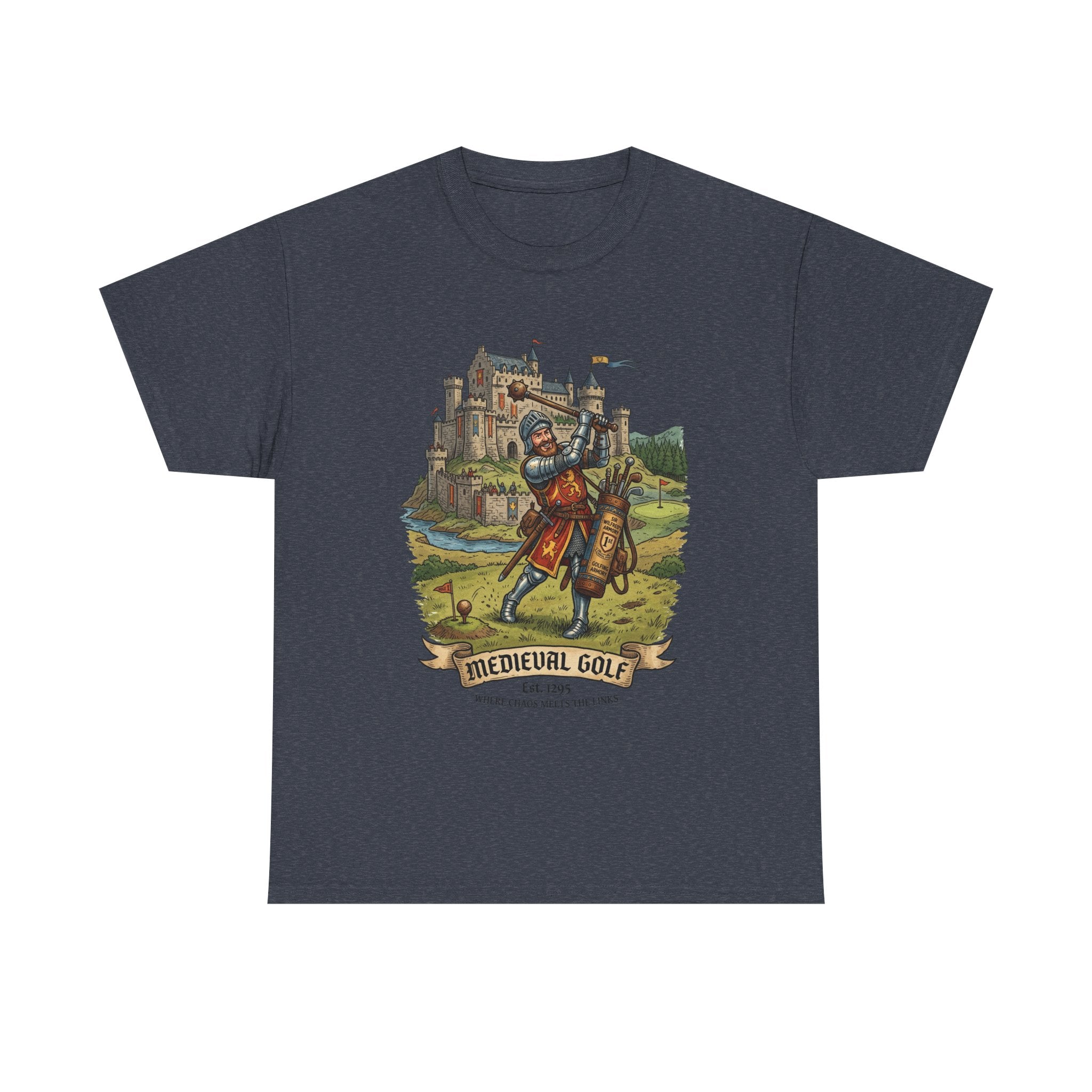 Medieval Golf T-Shirt – Vintage Knight Golfing Castle Graphic Tee