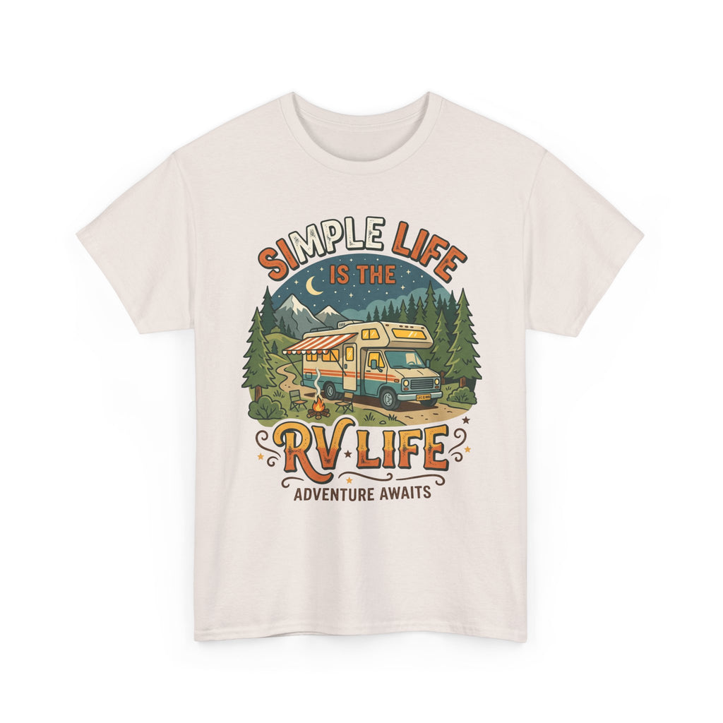 RV Life T‑Shirt — "Simple Life is the RV Life: Adventure Awaits" Camping Graphic Tee