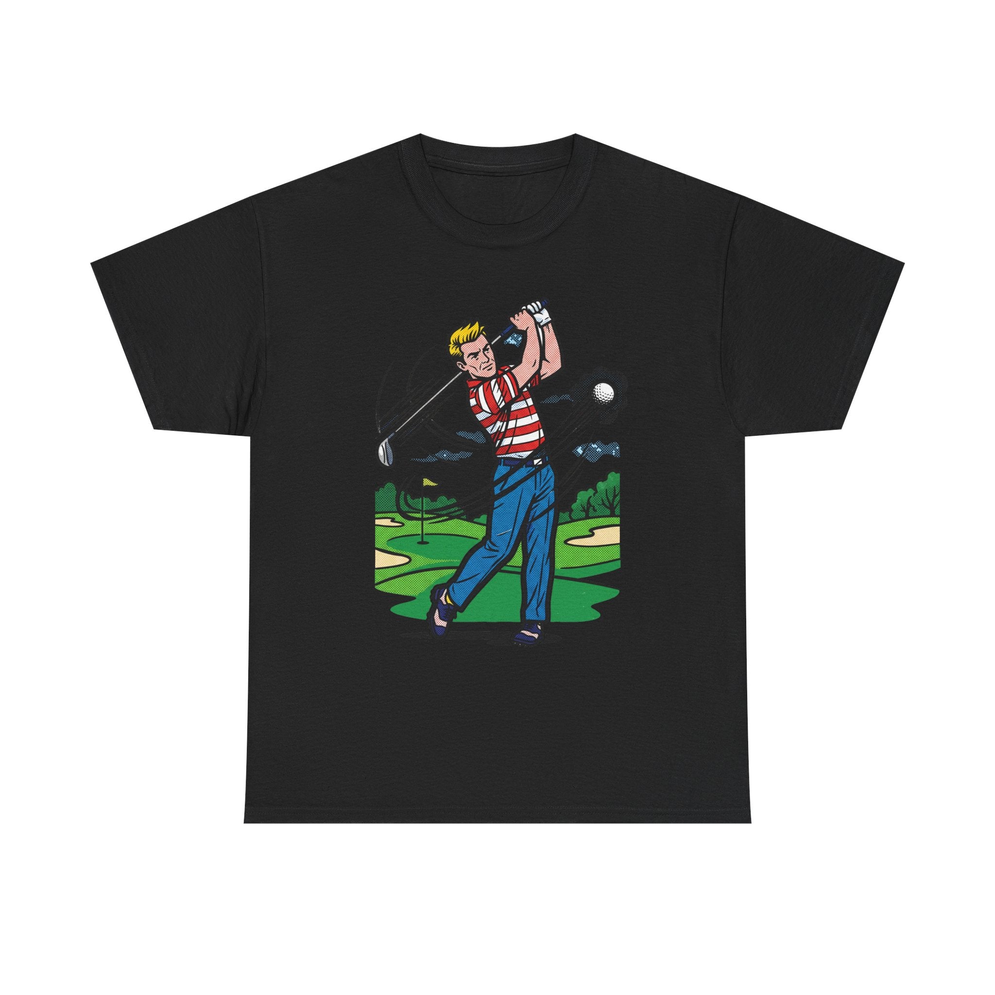 Golf Swing Graphic T-Shirt — Vintage Golfer Illustration Tee