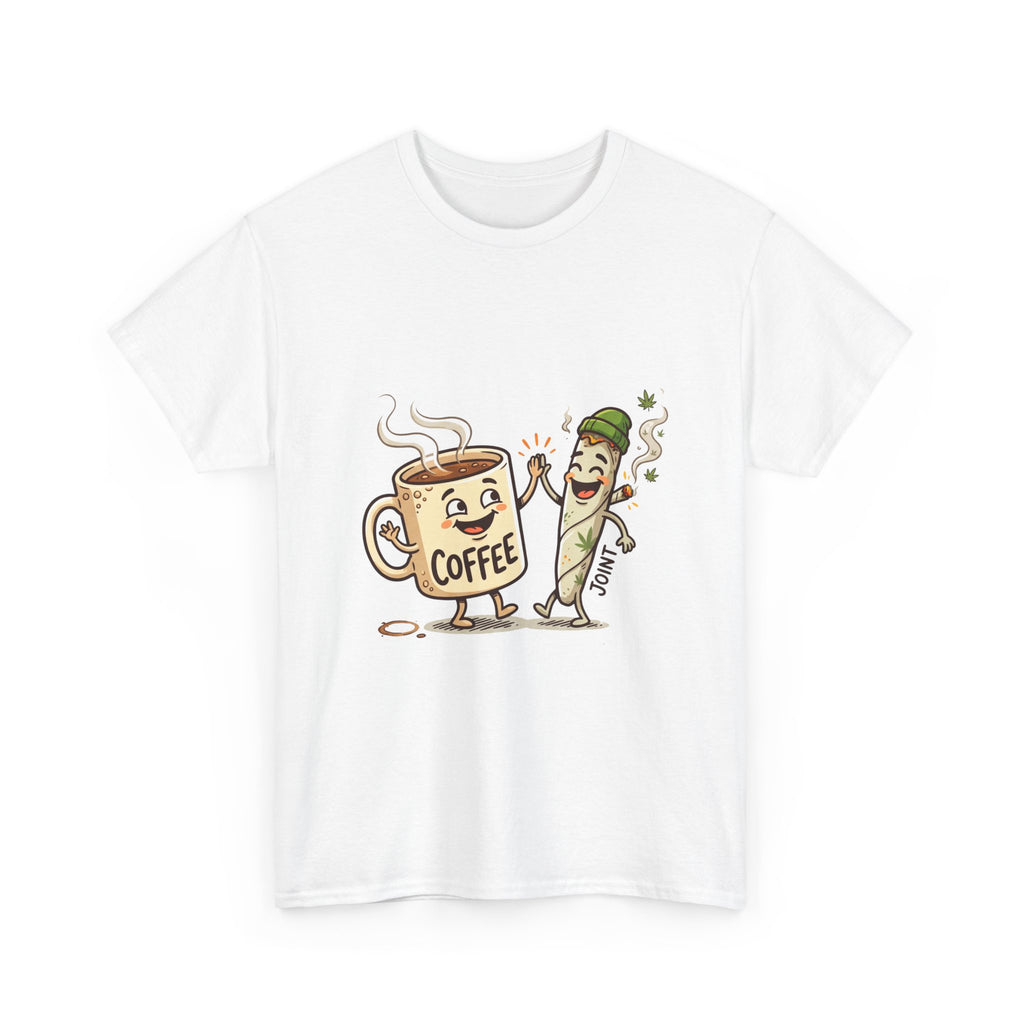 Coffee & a Joint Friends T-Shirt — Funny Breakfast Cartoon Tee