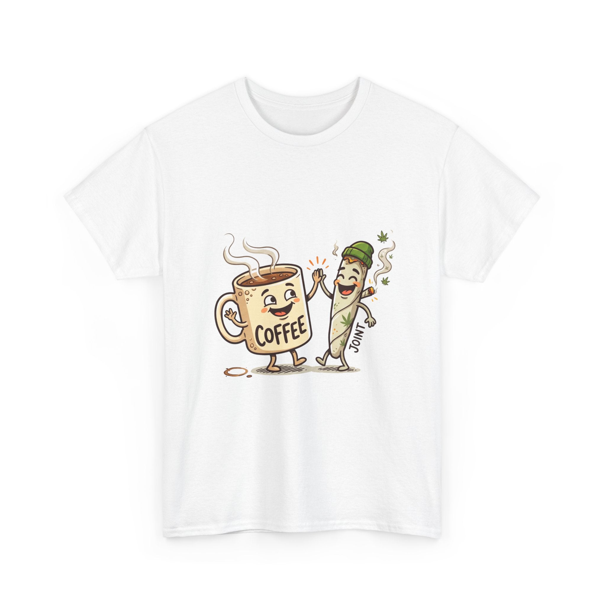 Coffee & a Joint Friends T-Shirt — Funny Breakfast Cartoon Tee