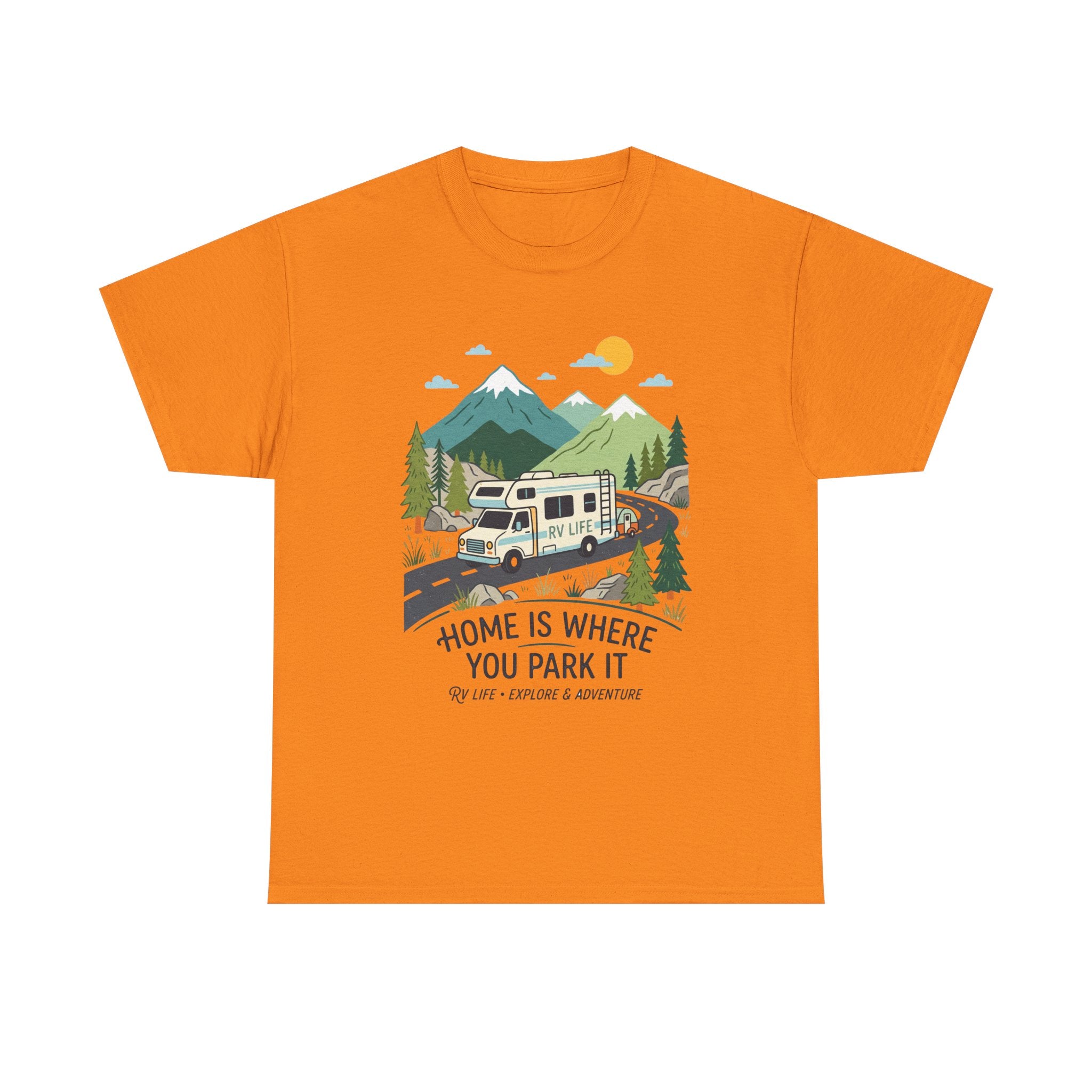 RV Camping T‑Shirt — "Home Is Where You Park It" Mountain Camper Tee