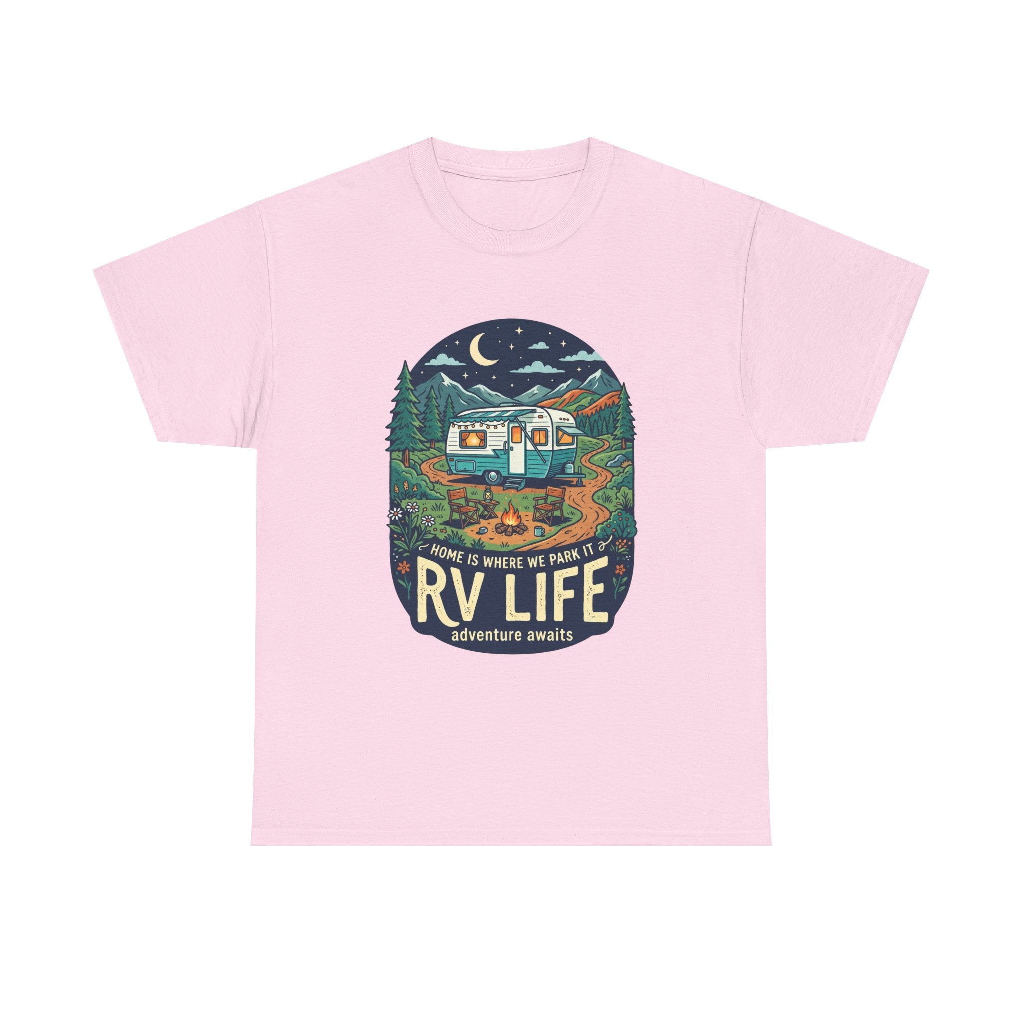 RV Life T-Shirt — Retro Camper Graphic Tee (“Home Is Where We Park It”)