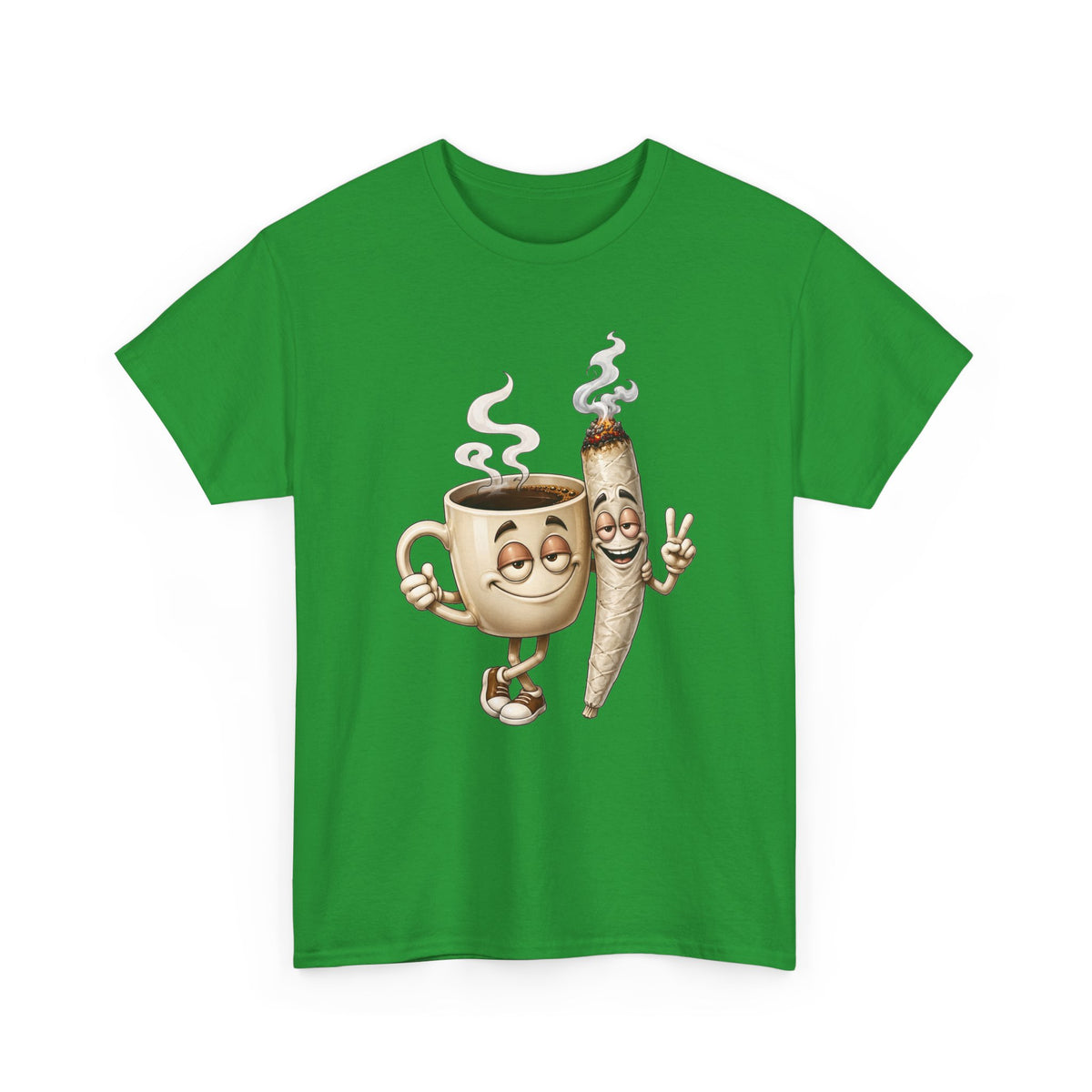 1 Coffee & Joint Funny Tee — Cute Smiling Coffee Cup and Joint Graphic Shirt
