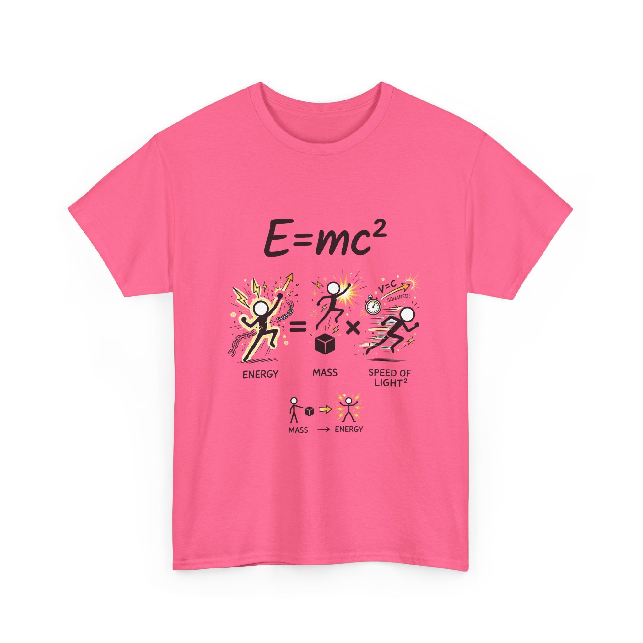 E=mc Illustrated Science T-Shirt — Funny Energy Mass Speed of Light Tee