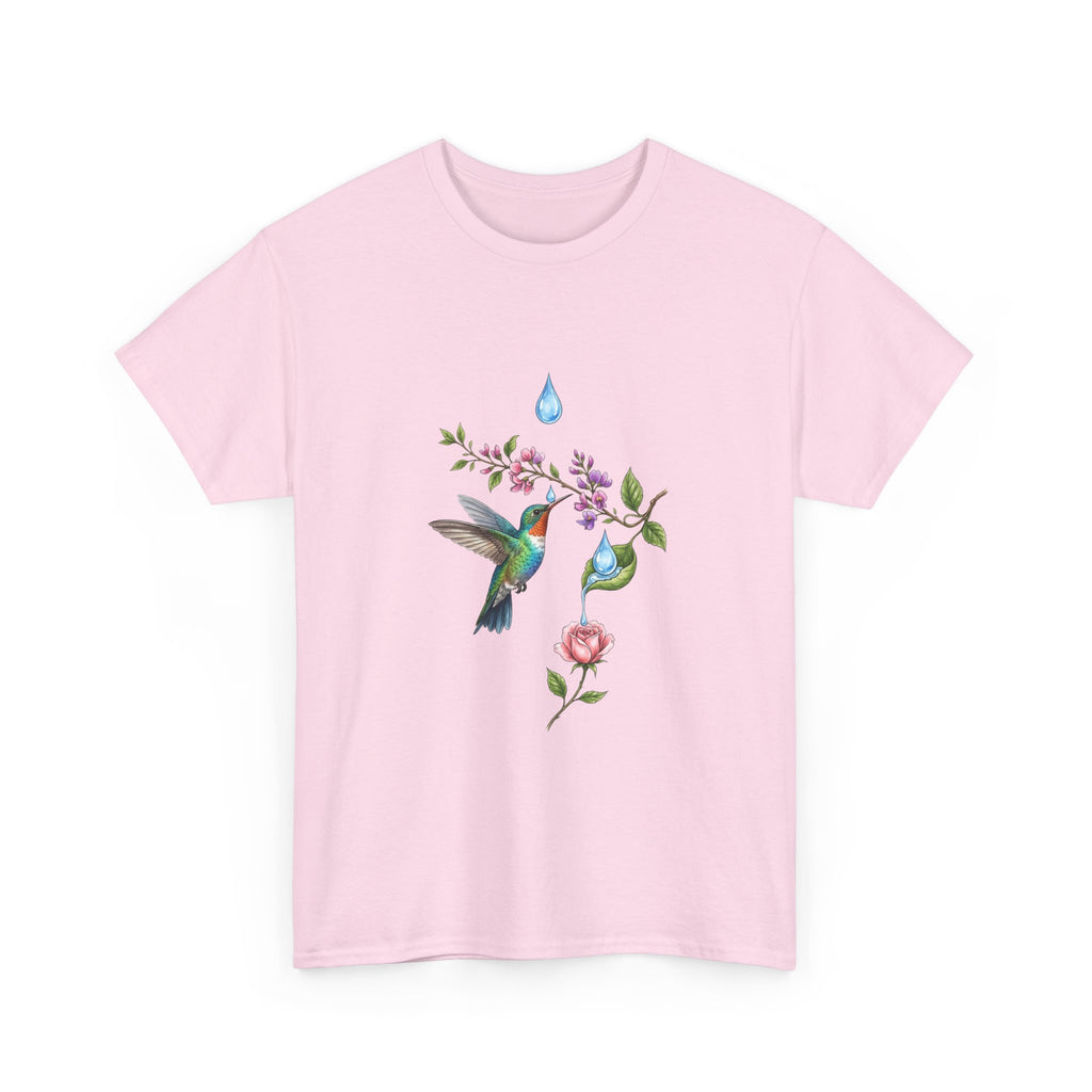 Hummingbird & Floral Tee — Watercolor Garden Shirt