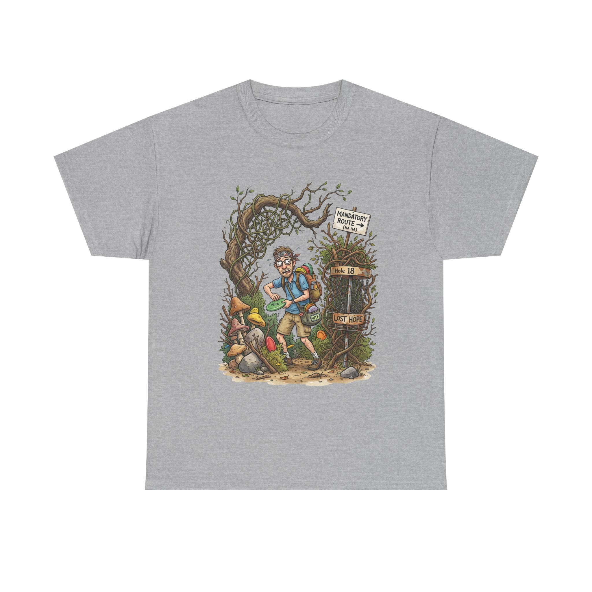 Disc Golf Graphic Tee — "Lost But Loving It" Outdoor Adventure T-Shirt
