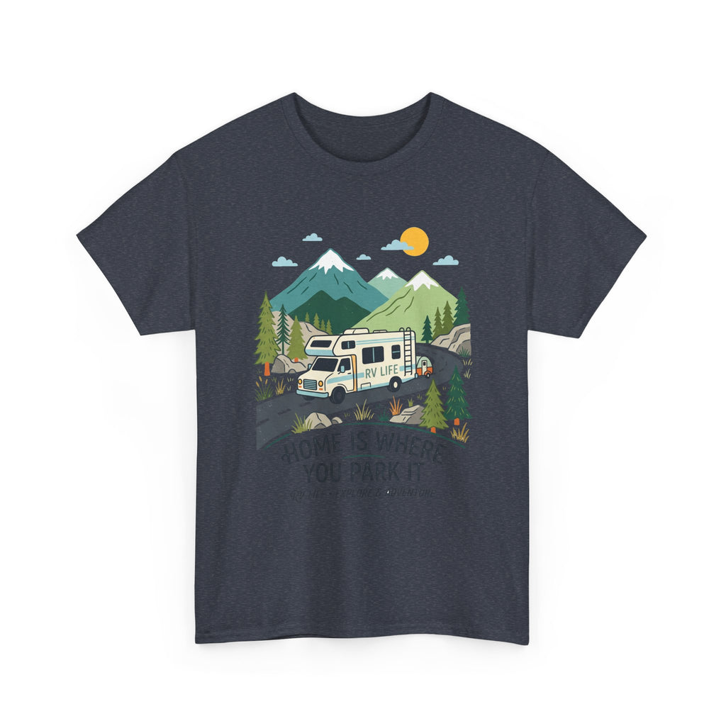 RV Camping T‑Shirt — "Home Is Where You Park It" Mountain Camper Tee