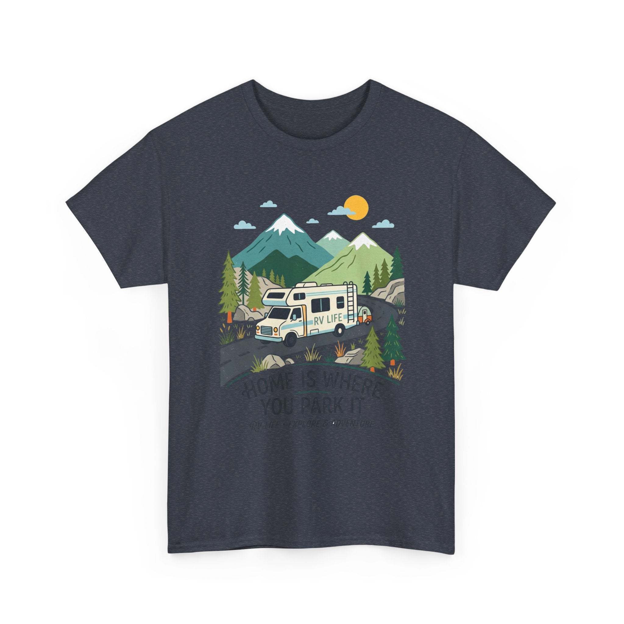 RV Camping T‑Shirt — "Home Is Where You Park It" Mountain Camper Tee