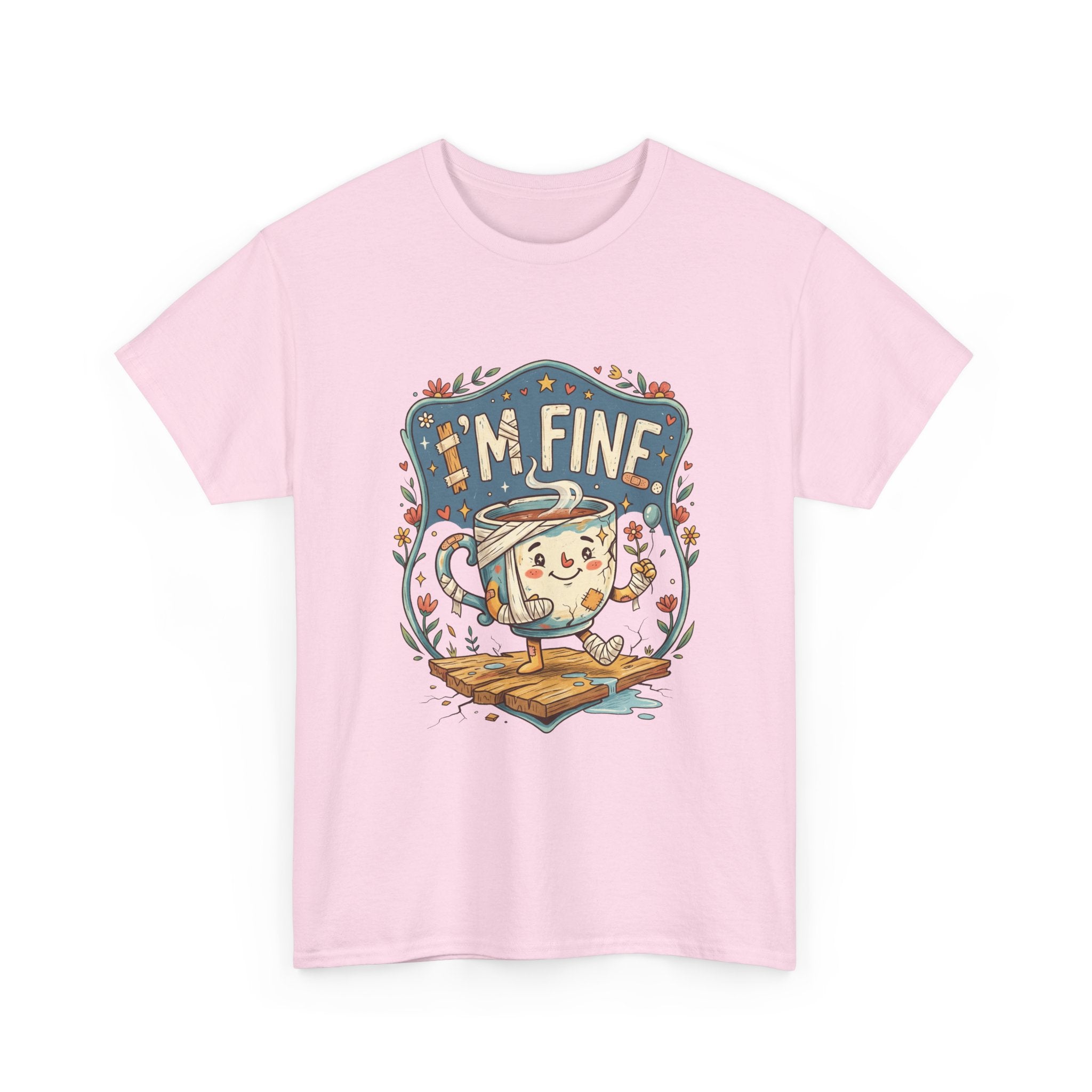 T-Shirt - 'I'm Fine' Cute Kettle Graphic Tee, Cozy Tea Lover Gift