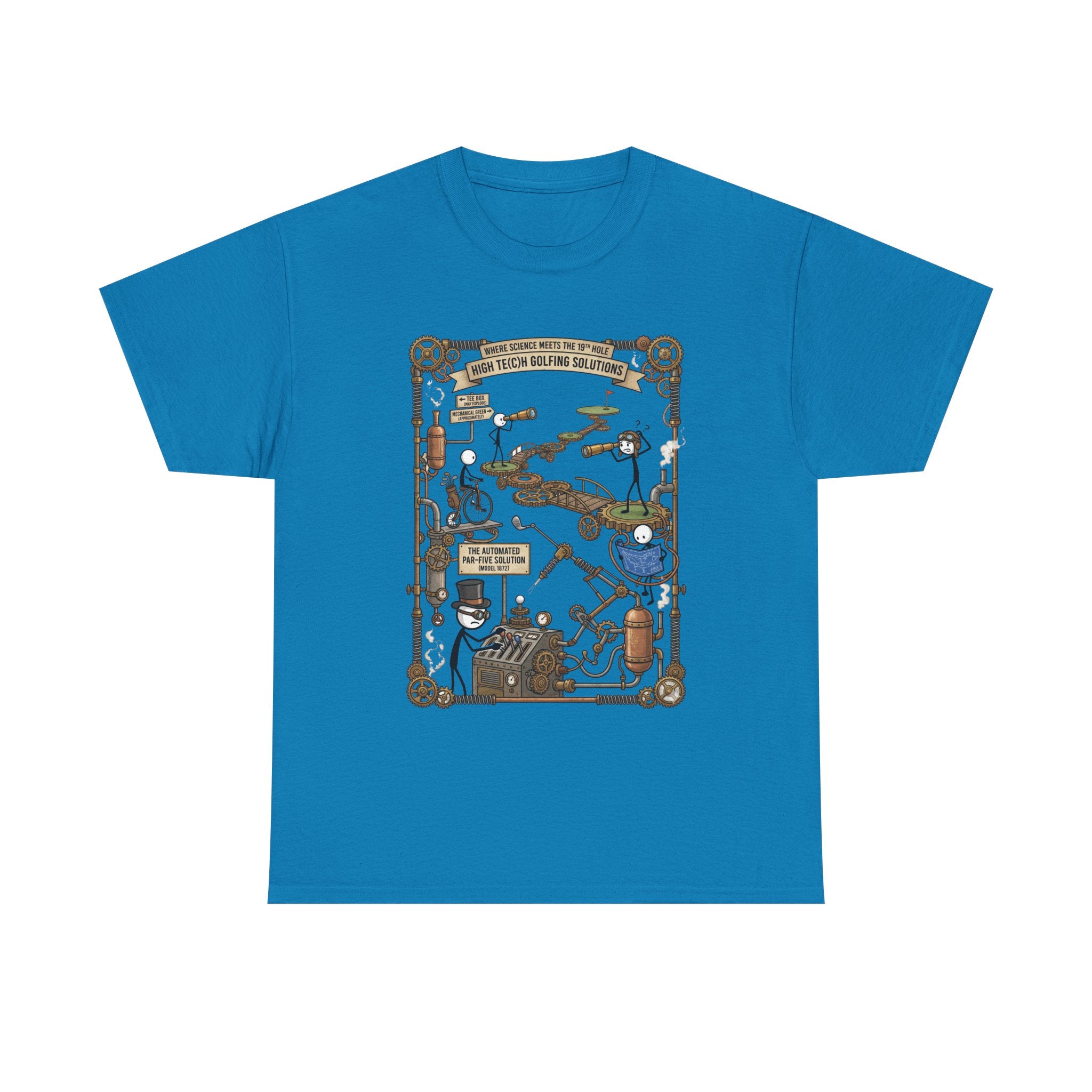 Steampunk Golf — ‘How To Make Par’ Vintage Contraption T-Shirt