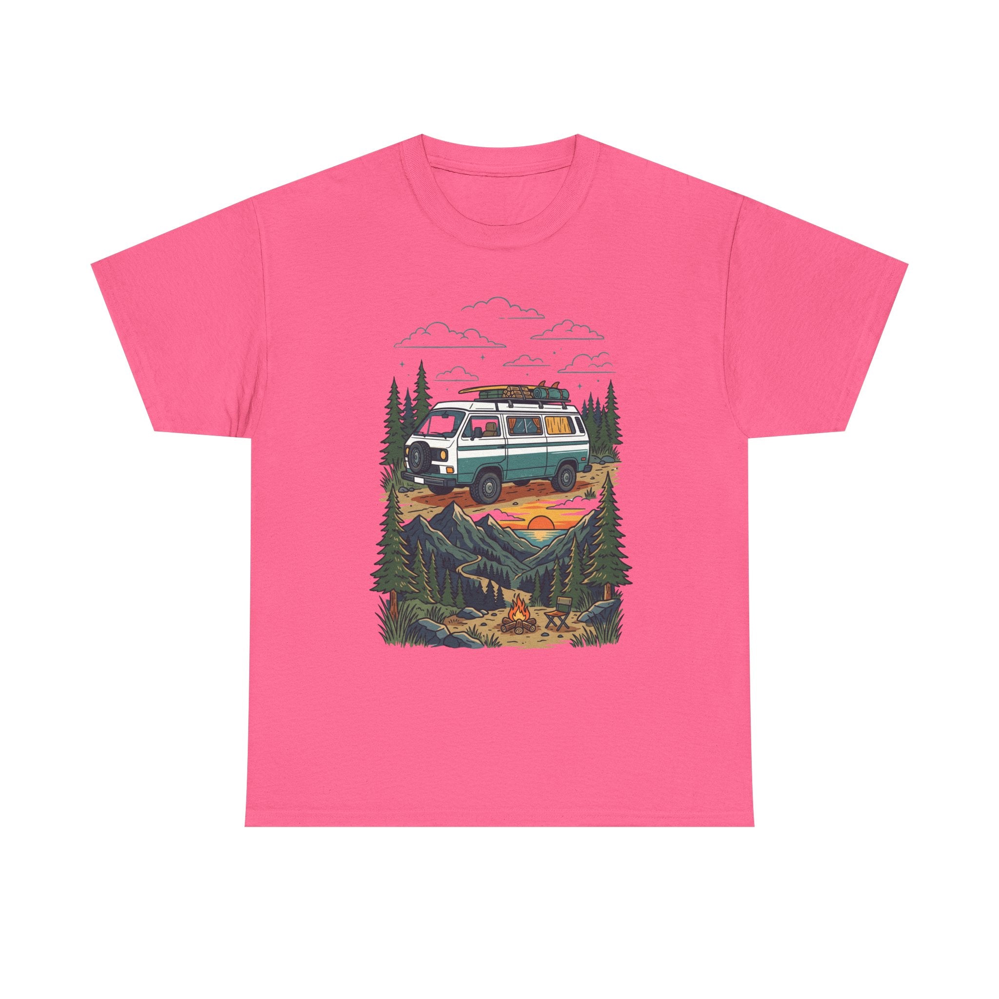 Camper Van Adventure Tee — Retro Van Camping Graphic T-Shirt
