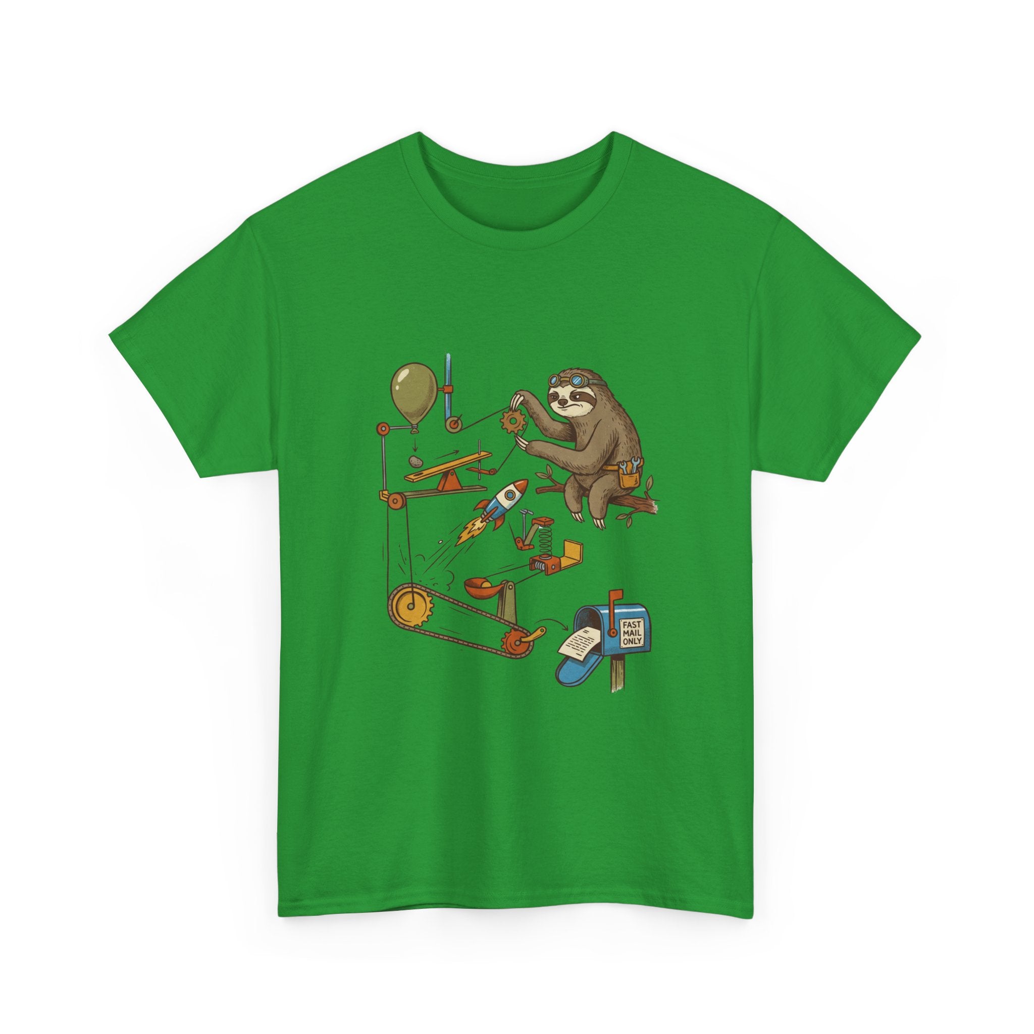 T-Shirt — Sloth Rube Goldberg Machine Graphic Tee