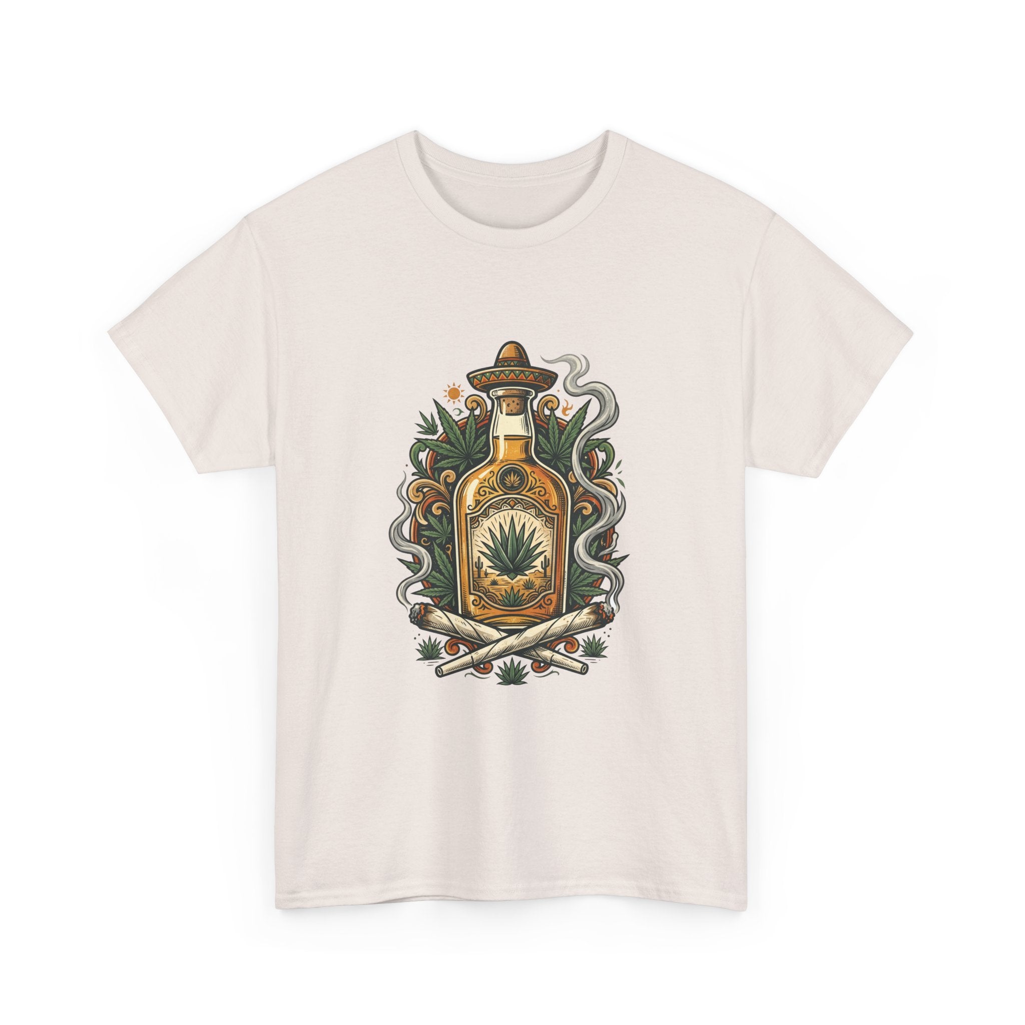Tequila Bottle Graphic Tee — Agave Spirit Illustration T-Shirt