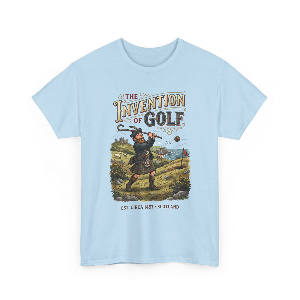 Golf T-Shirt — "The Invention of Golf" Vintage Scotland Design