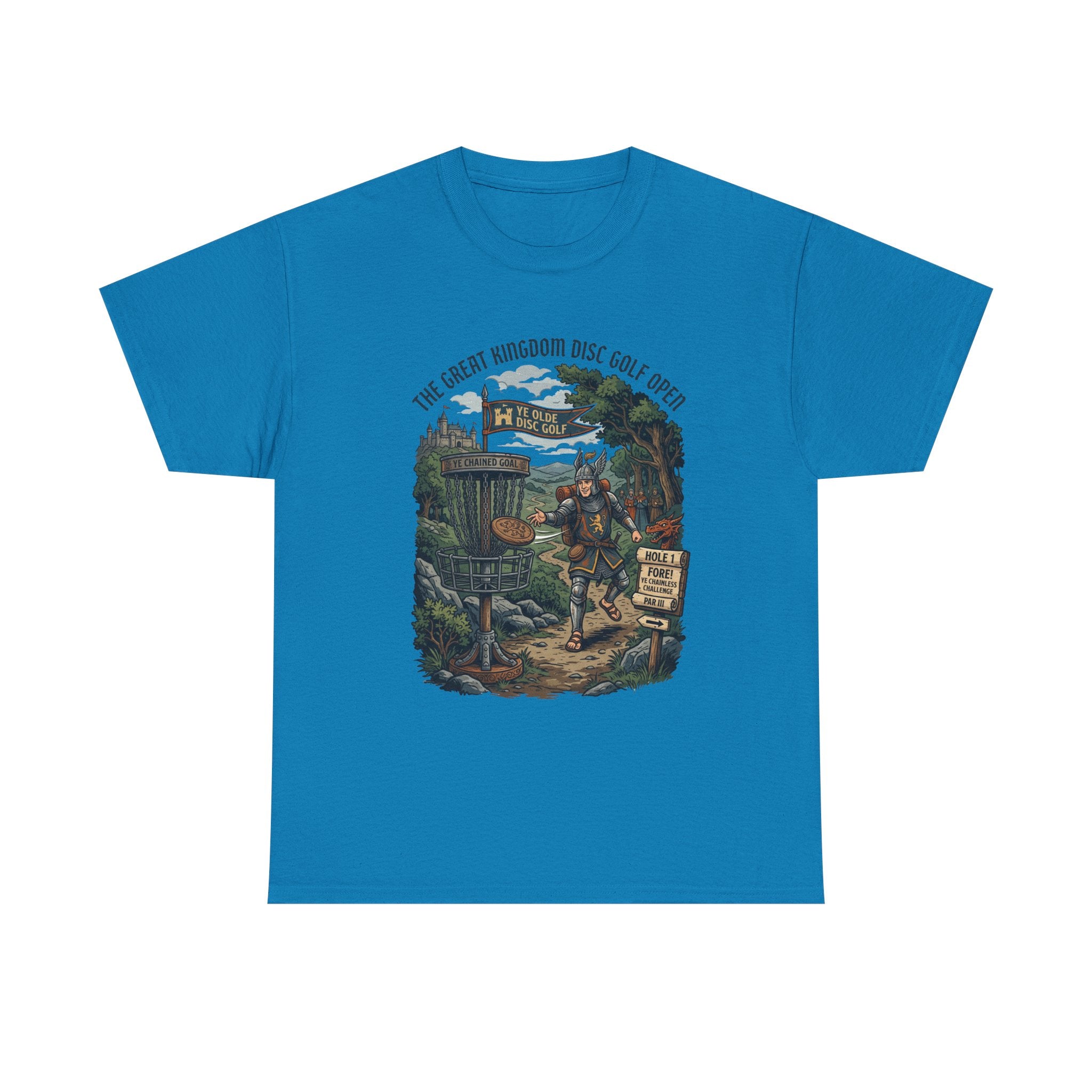 Medieval Disc Golf Adventure Tee — "The Great Kingdom Disc Golf Open" Graphic Shirt