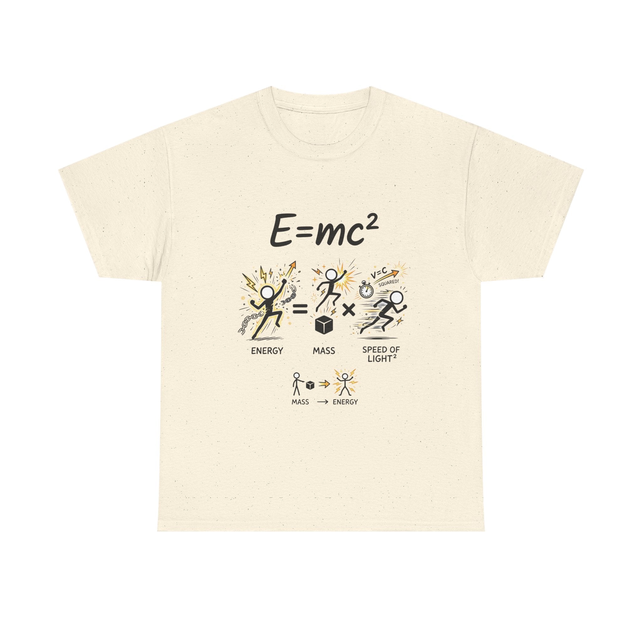 E=mc Illustrated Science T-Shirt — Funny Energy Mass Speed of Light Tee