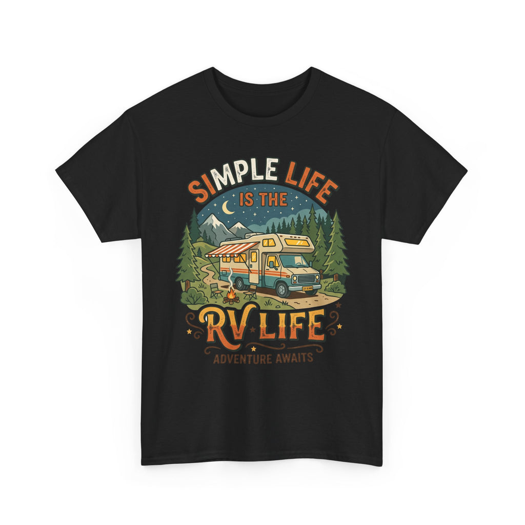 RV Life T‑Shirt — "Simple Life is the RV Life: Adventure Awaits" Camping Graphic Tee