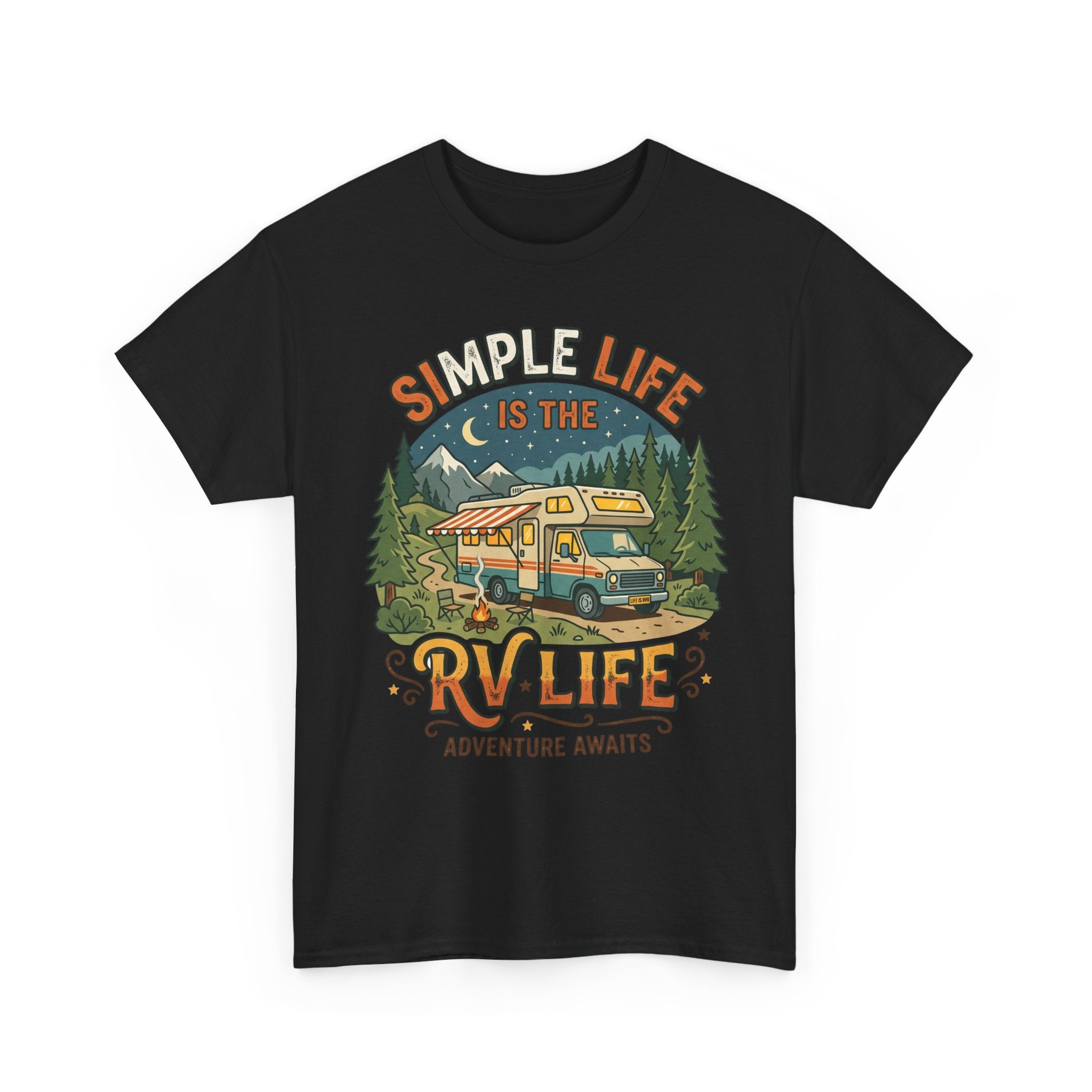 RV Life T‑Shirt — "Simple Life is the RV Life: Adventure Awaits" Camping Graphic Tee