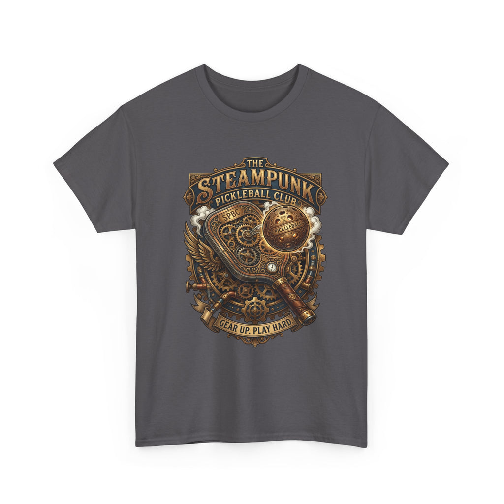 Steampunk Pickleball Club T‑Shirt – Vintage Gear & Gears Graphic Tee