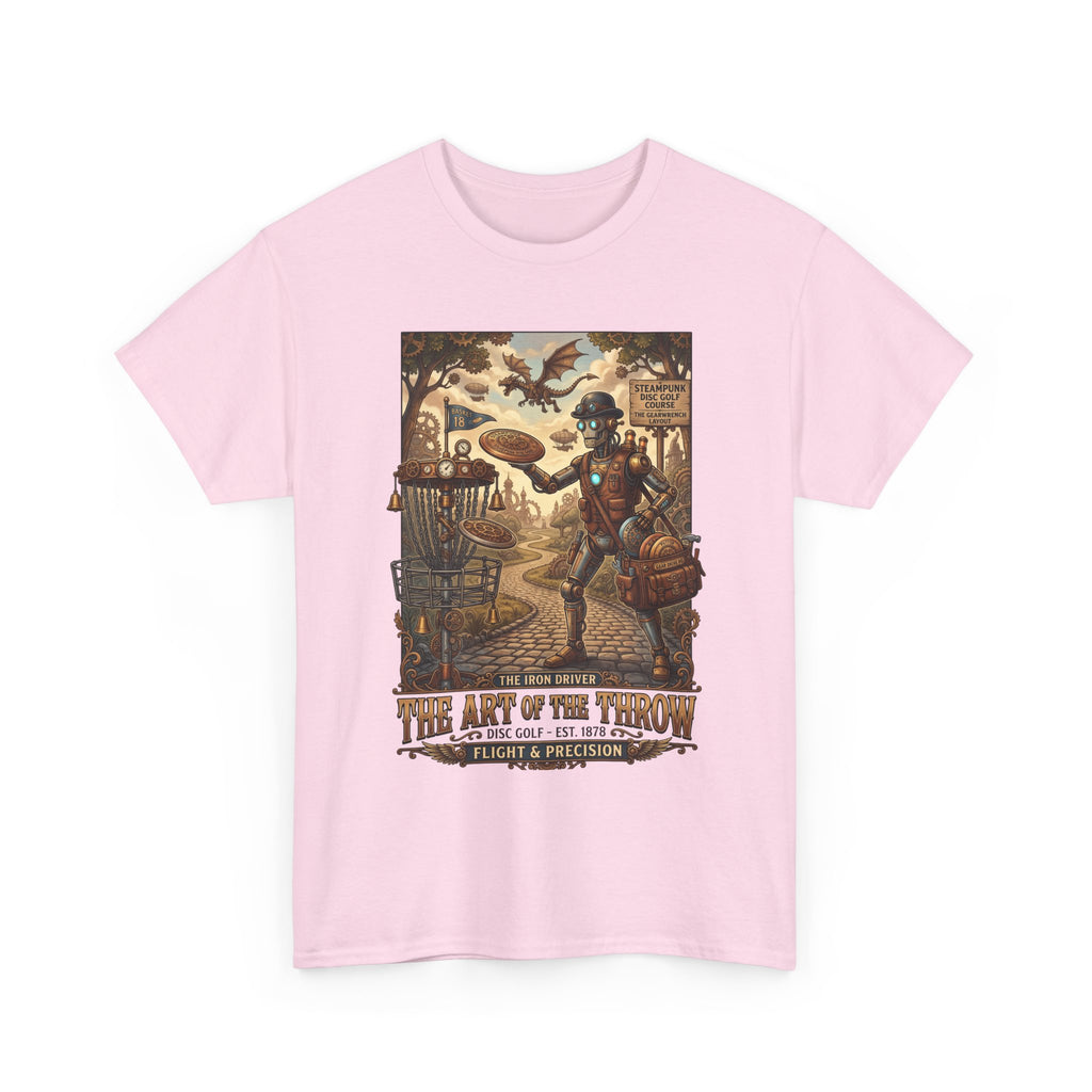 Steampunk Disc Golf T-Shirt — "The Art of the Throw" Vintage Disc Golfer Graphic Tee