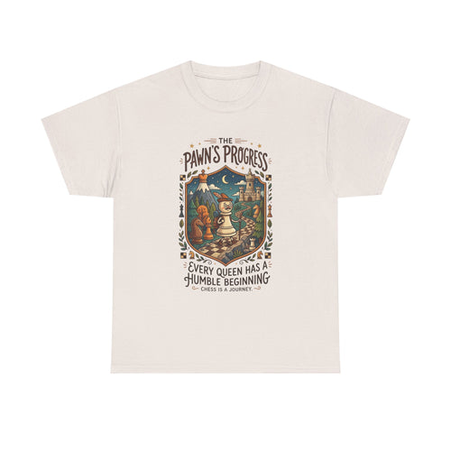 Chess 'The Pawn's Progress' T-Shirt — "Every Queen Has a Humble Beginning" Vintage Style Tee
