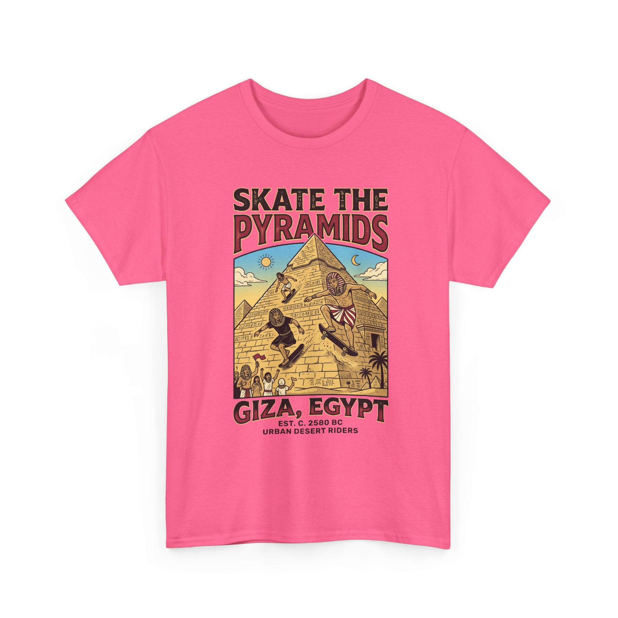 Skate The Pyramids Tee — Giza Egypt Skateboarding Graphic T-Shirt