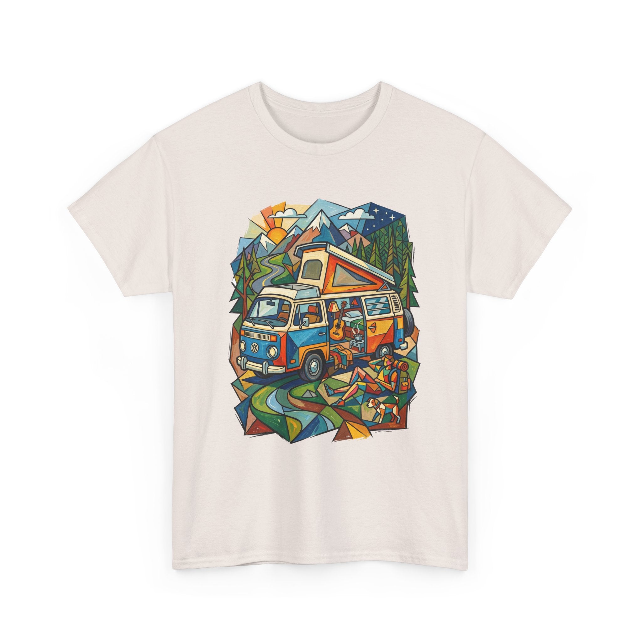 Van Life Camper Van T-Shirt – Retro Mountain Adventure Tee