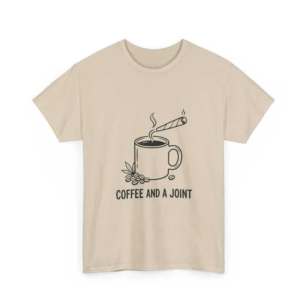 Coffee and a Joint Tee — Cannabis Coffee Minimalist T‑Shirt