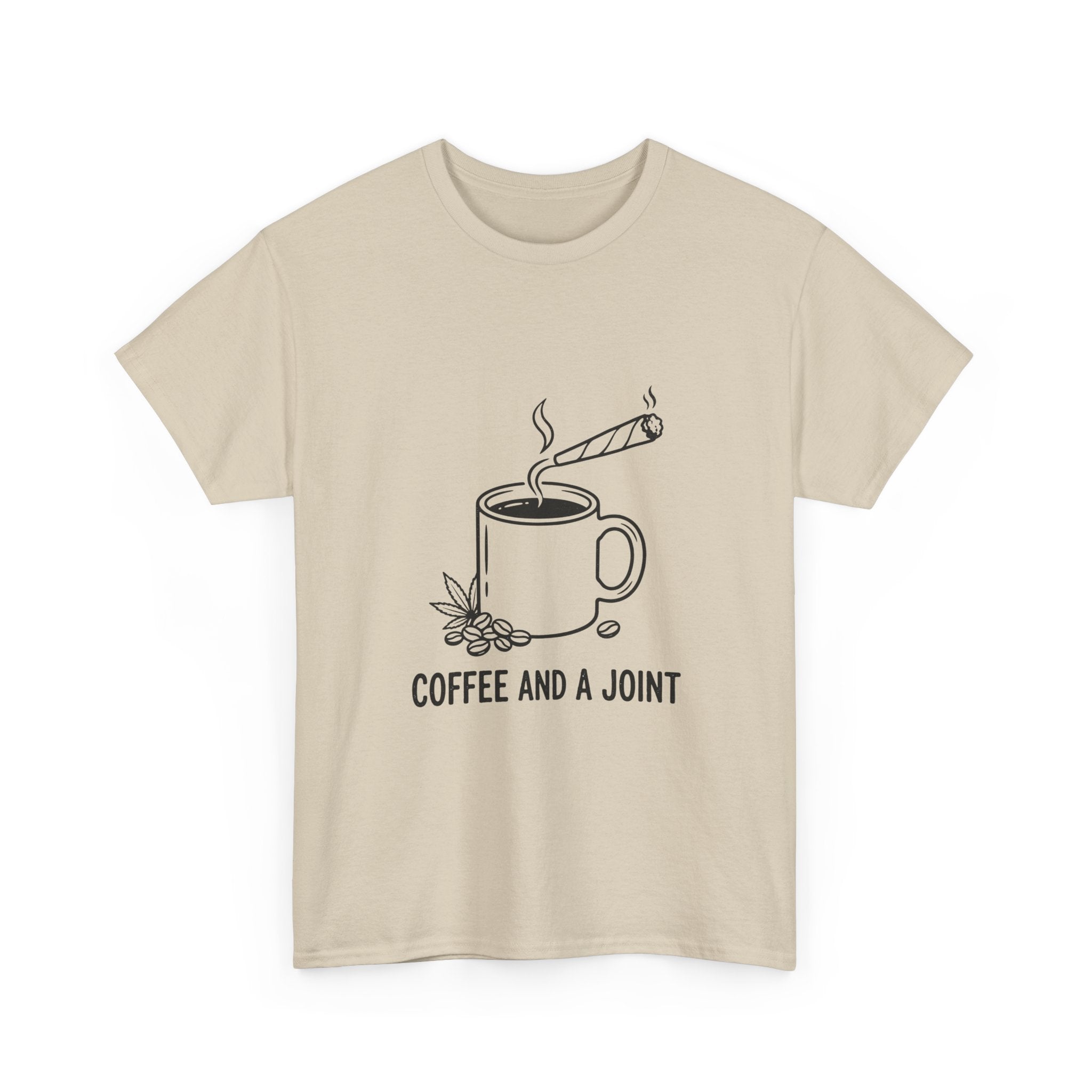 Coffee and a Joint Tee — Cannabis Coffee Minimalist T‑Shirt
