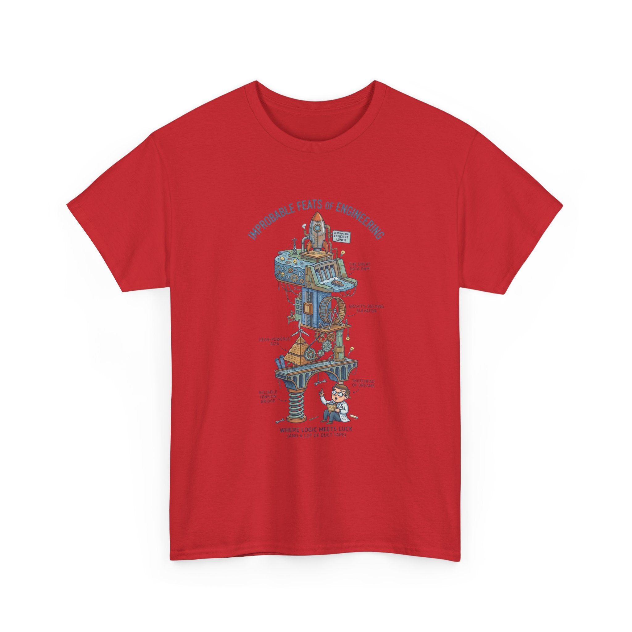 Engineering Feats T‑Shirt — Engineering Diagram Tee