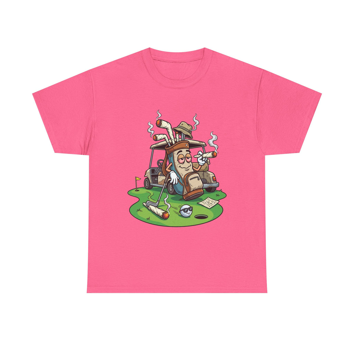 1 Golf weed Lounge T‑Shirt — Relaxed Golfer Cartoon Tee