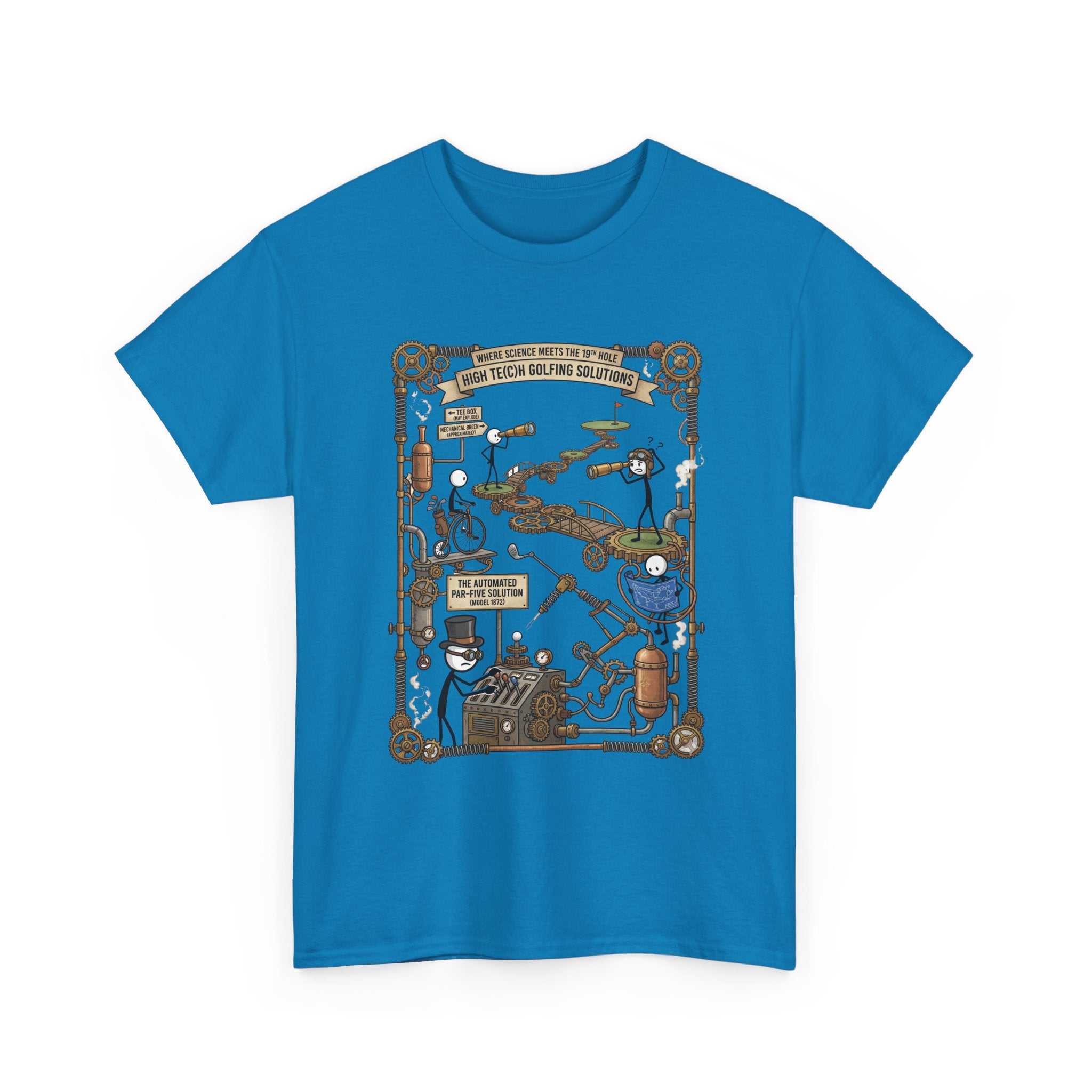 Steampunk Golf — ‘How To Make Par’ Vintage Contraption T-Shirt