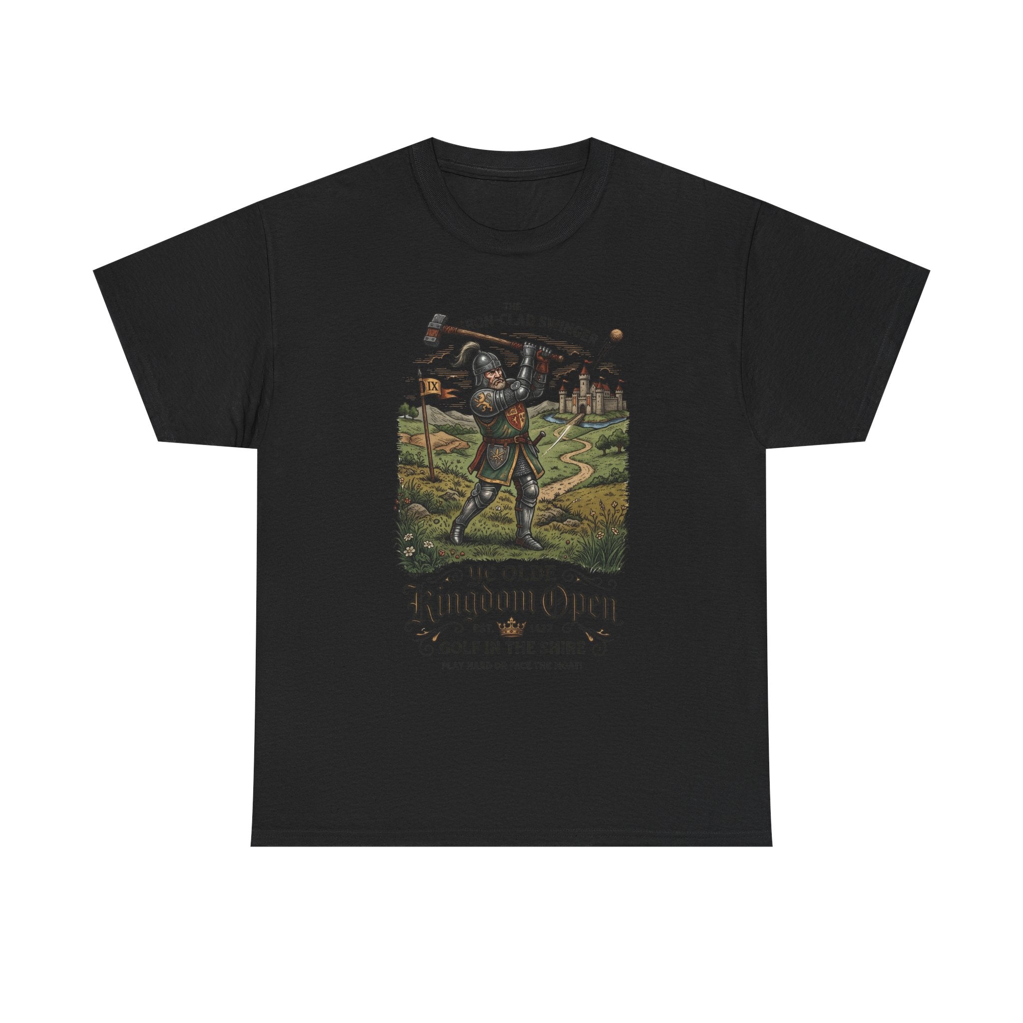 Golf T-Shirt — 'Ye Olde Kingdom Open' Vintage Medieval Golf Graphic Tee