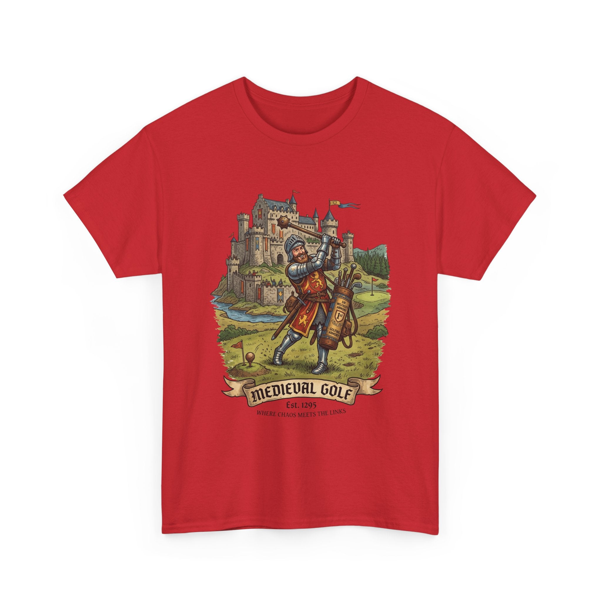 Medieval Golf T-Shirt – Vintage Knight Golfing Castle Graphic Tee